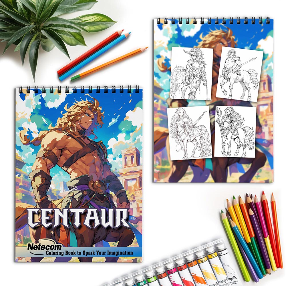 Netecom Centaur Spiral Coloring Book for Adults