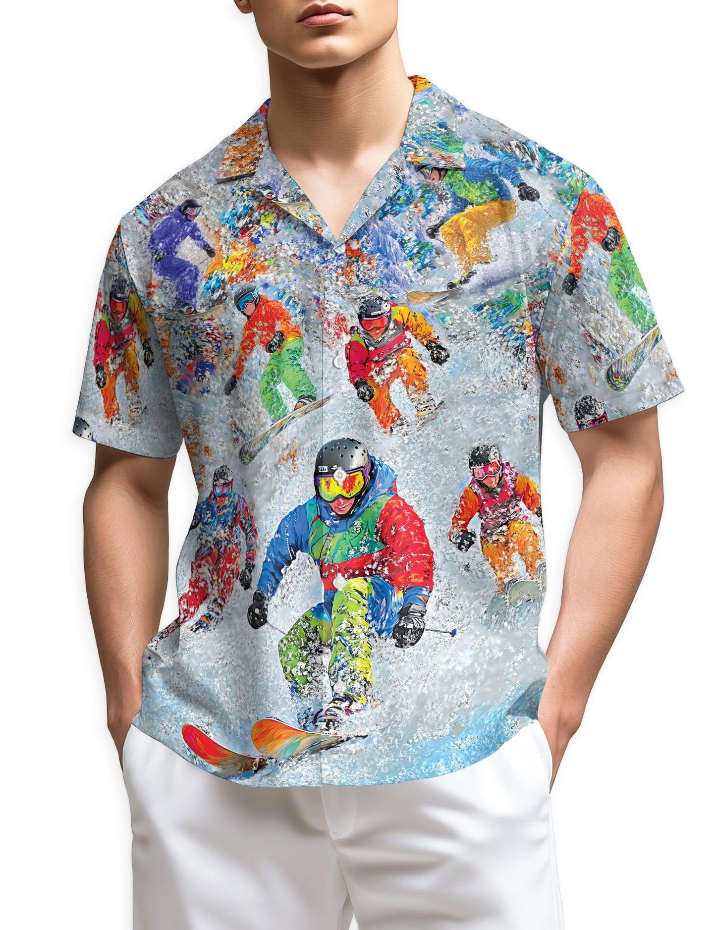 Netecom Cool Snowboard Hawaiian Shirt for Men