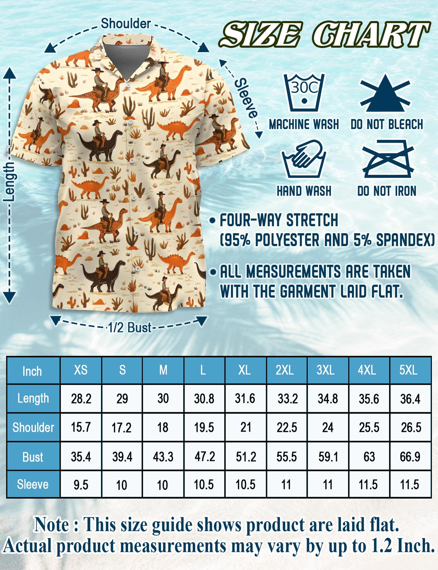 Netecom Cowboy Riding Dinosaur Hawaiian Shirt for Men, Funny Style, Button Down Summer Beach Short Sleeve, S-5XL