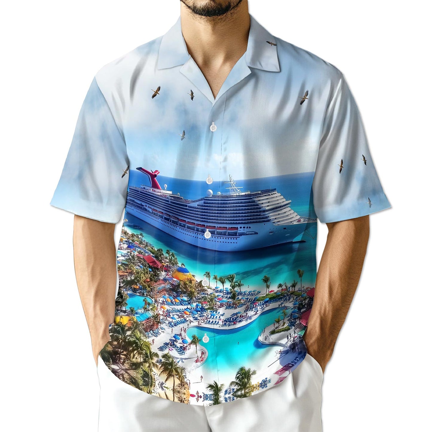 Netecom Cruise Ship Grand Turk Hawaiian Shirt for Men