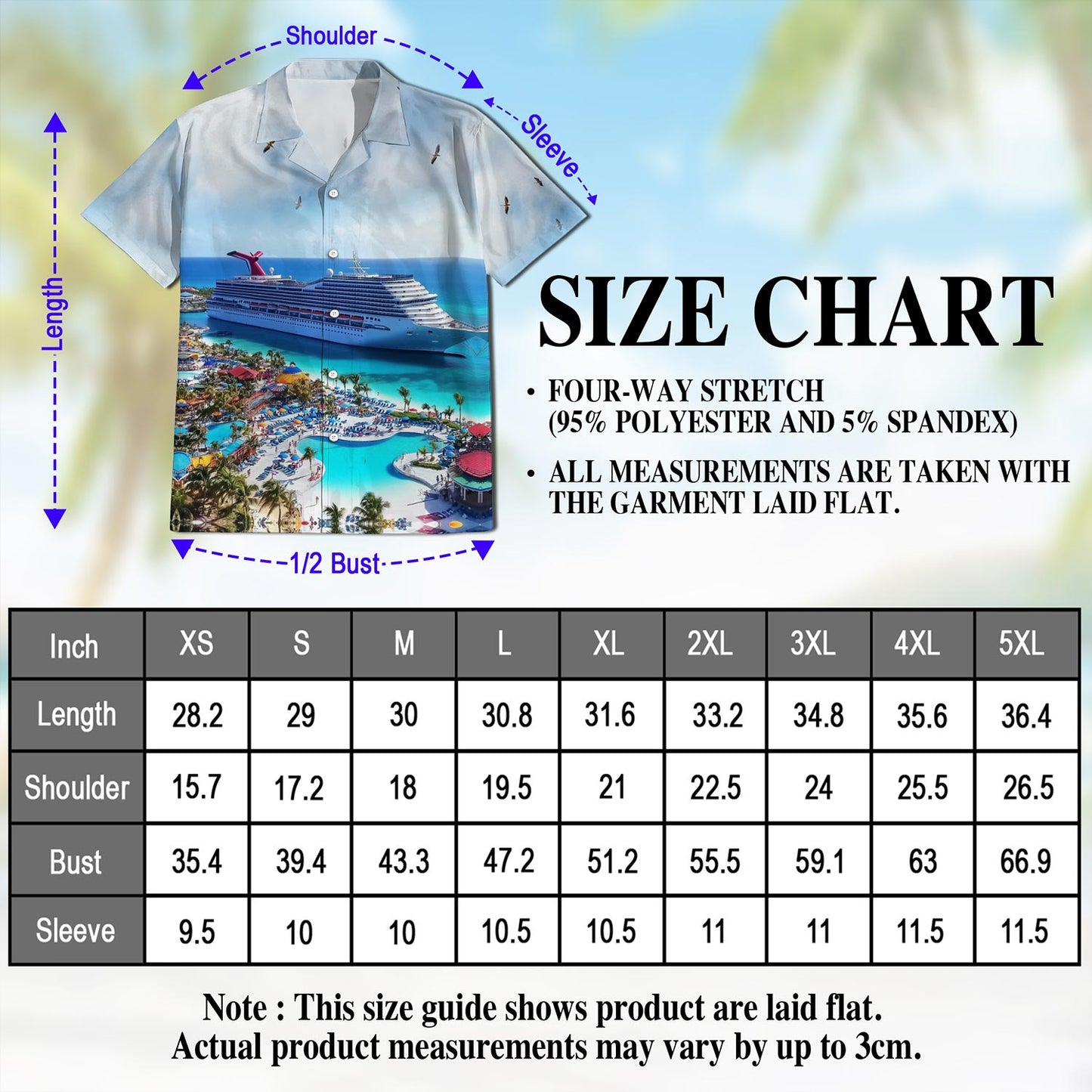 Netecom Cruise Ship Grand Turk Hawaiian Shirt for Men, Button Down Summer Beach Short Sleeve, S-5XL