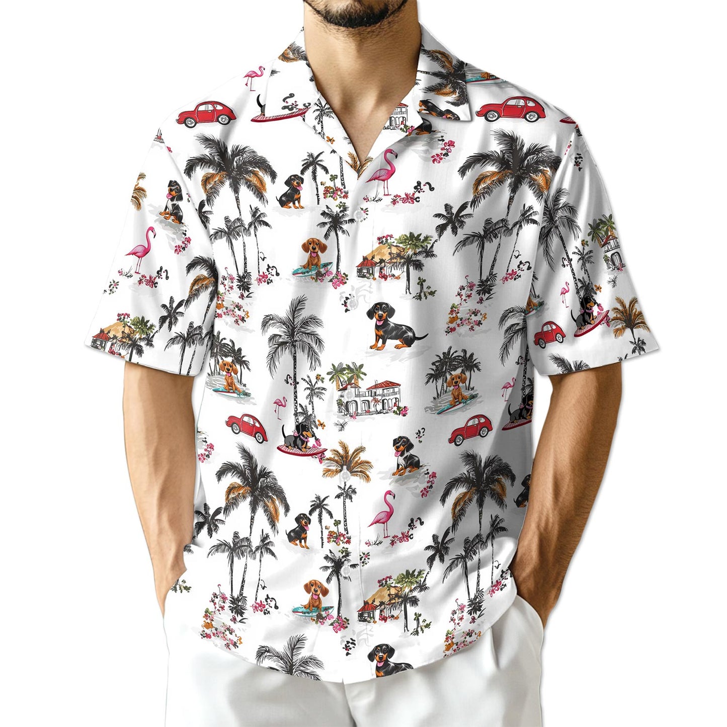 Netecom Dachshund Hawaiian Shirt for Men