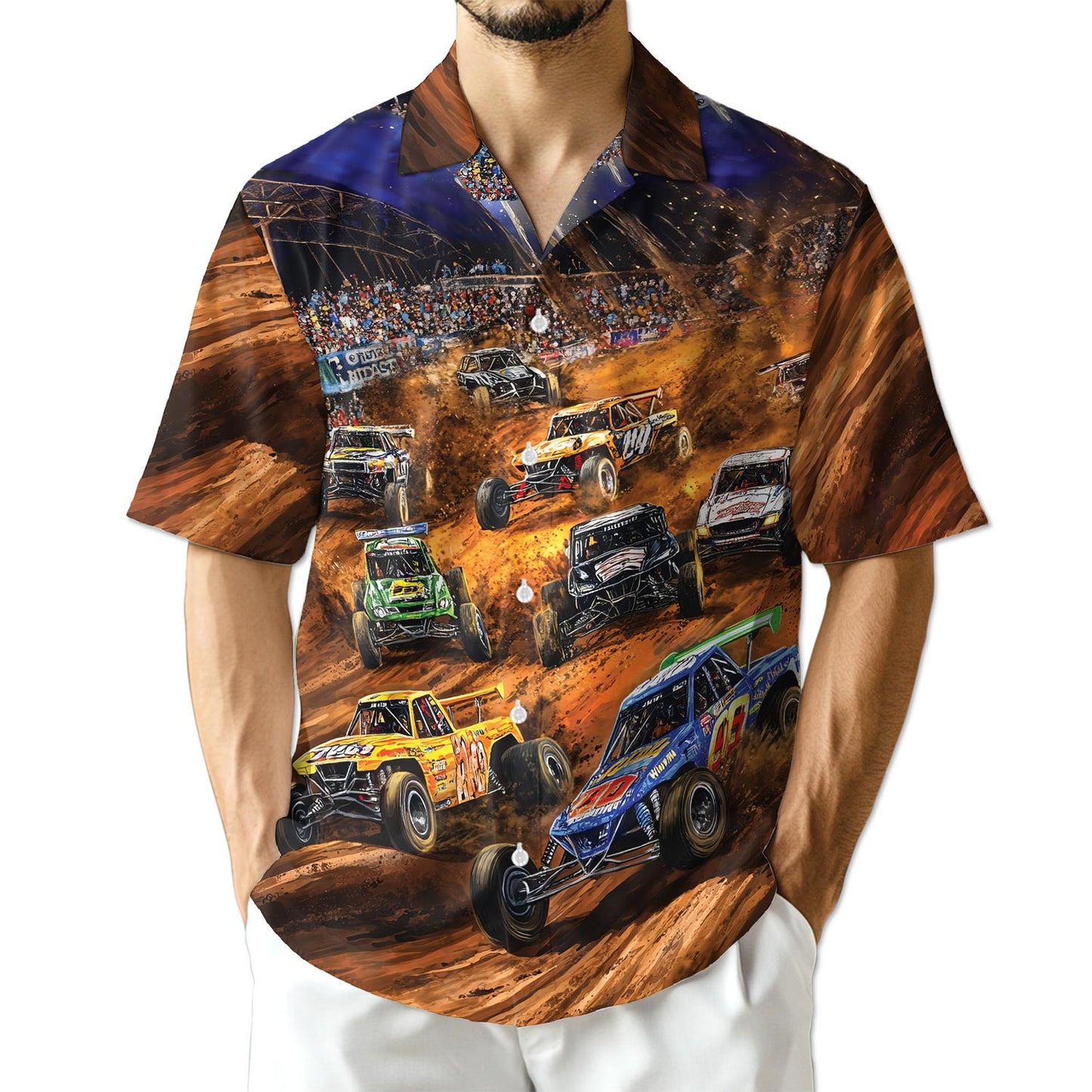 Netecom Dirt Track Racing Hawaiian Shirt for Men