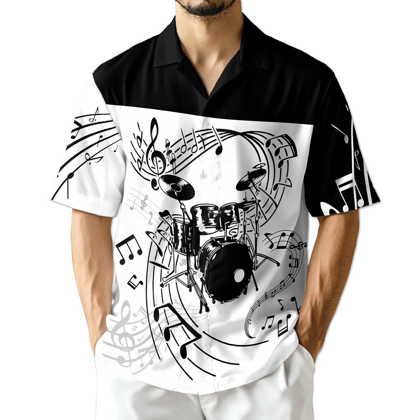 Netecom Drums For Music Hawaiian Shirt for Men