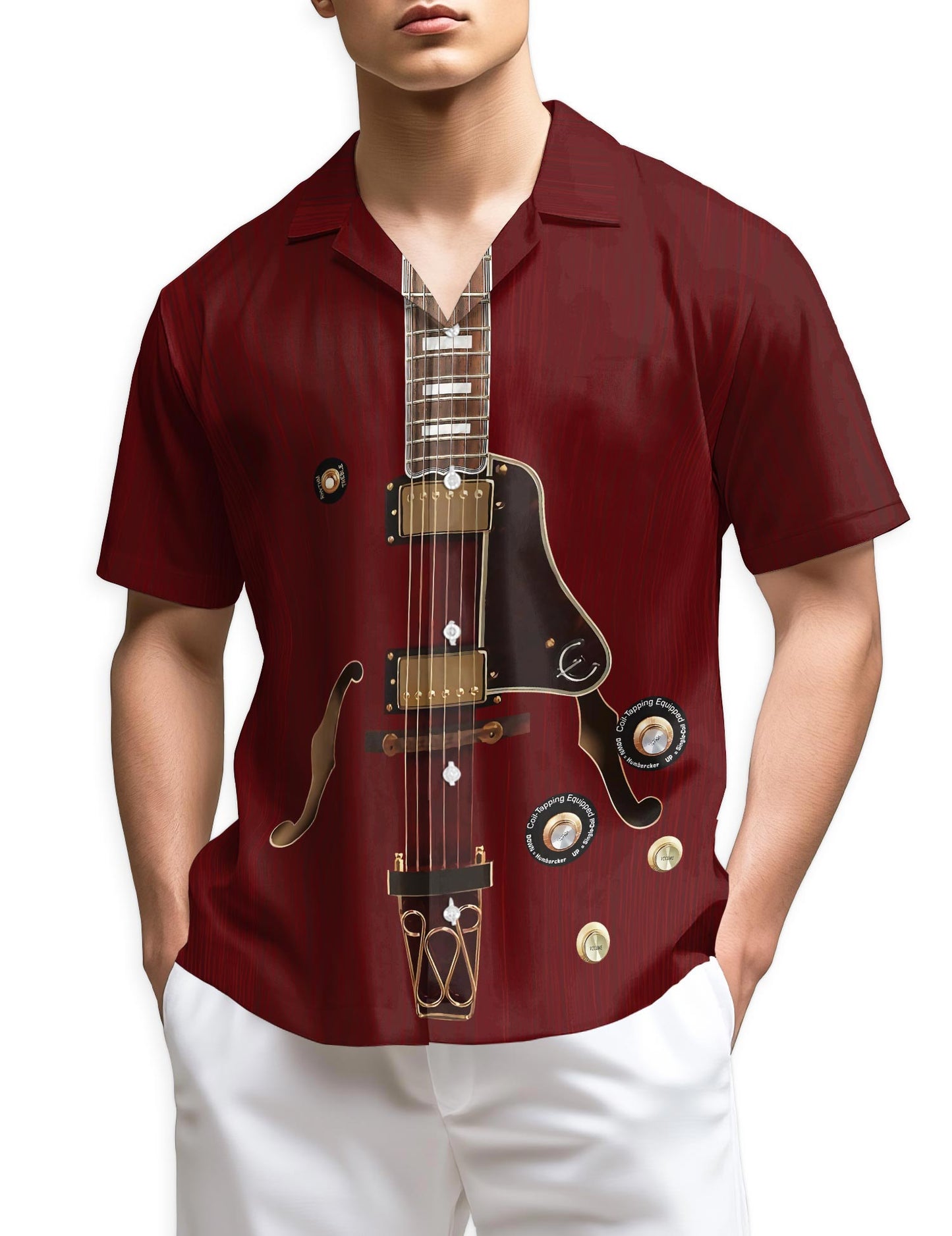 Netecom Electric Guitar Hawaiian Shirt for Men