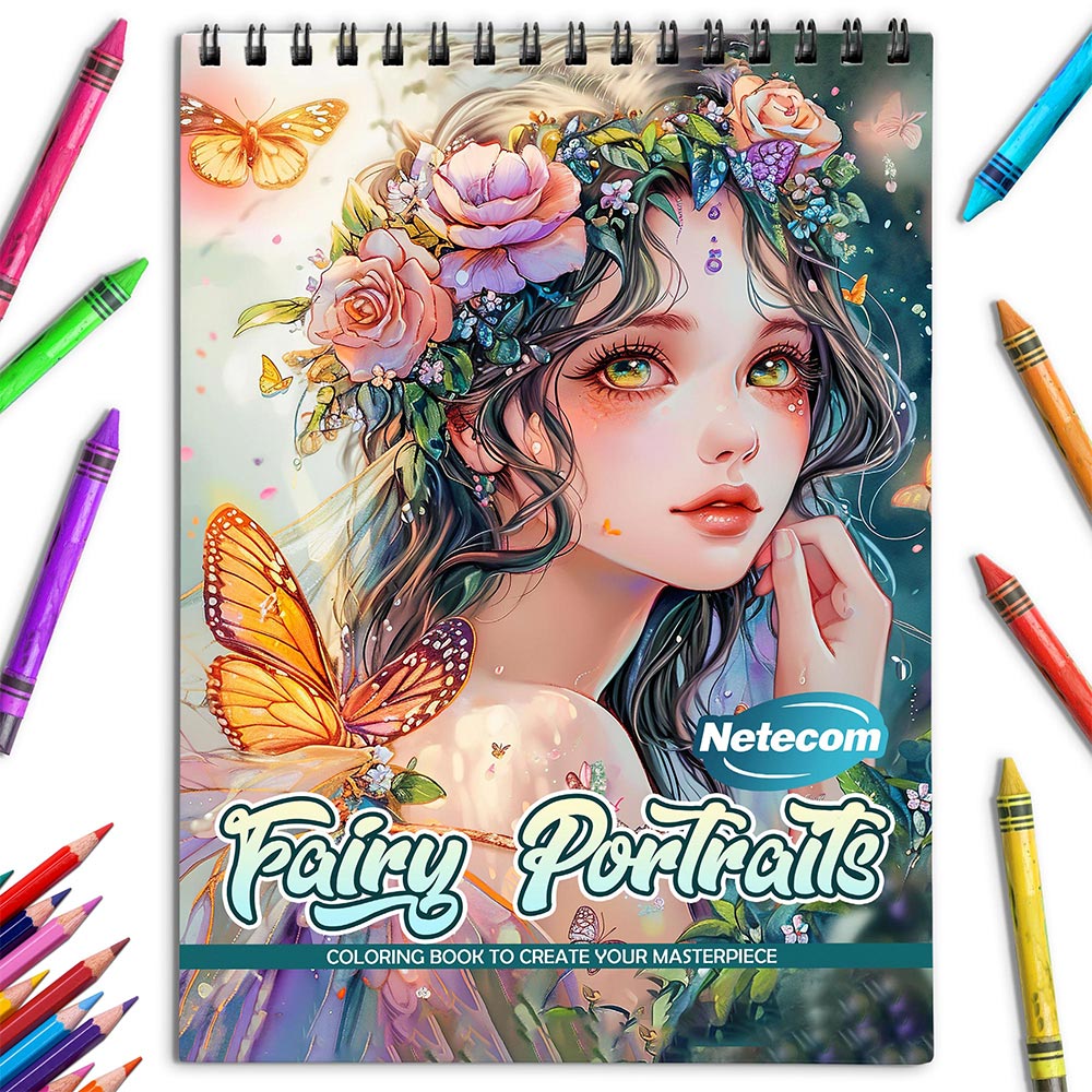 Netecom Fairy Portraits Coloring Book for Adults