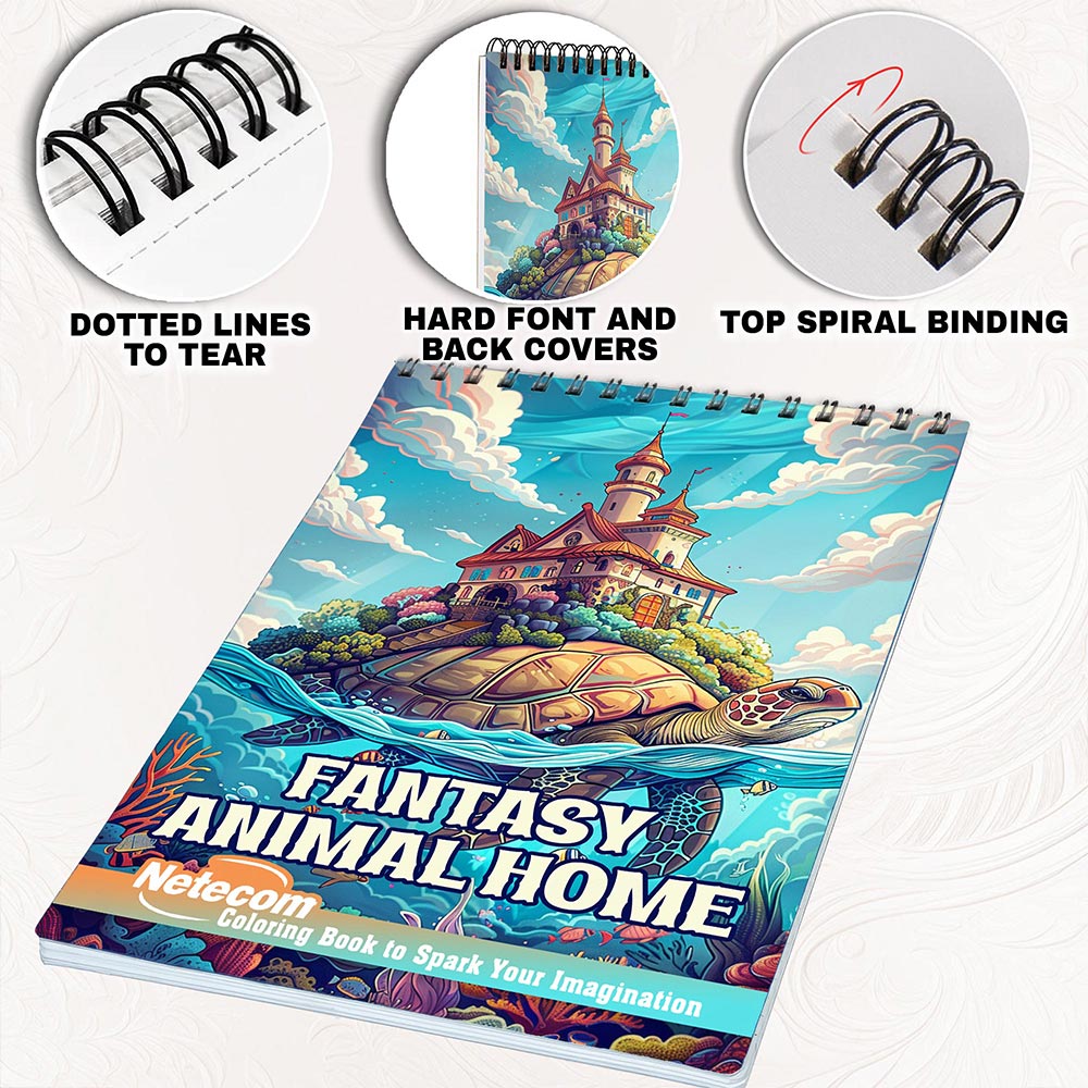 Netecom Fantasy Animal Home Coloring Pages for Adults