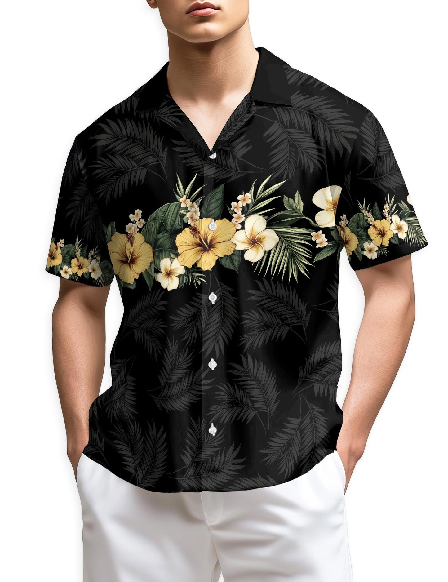 Netecom Floral Black Hawaiian Shirt for Men