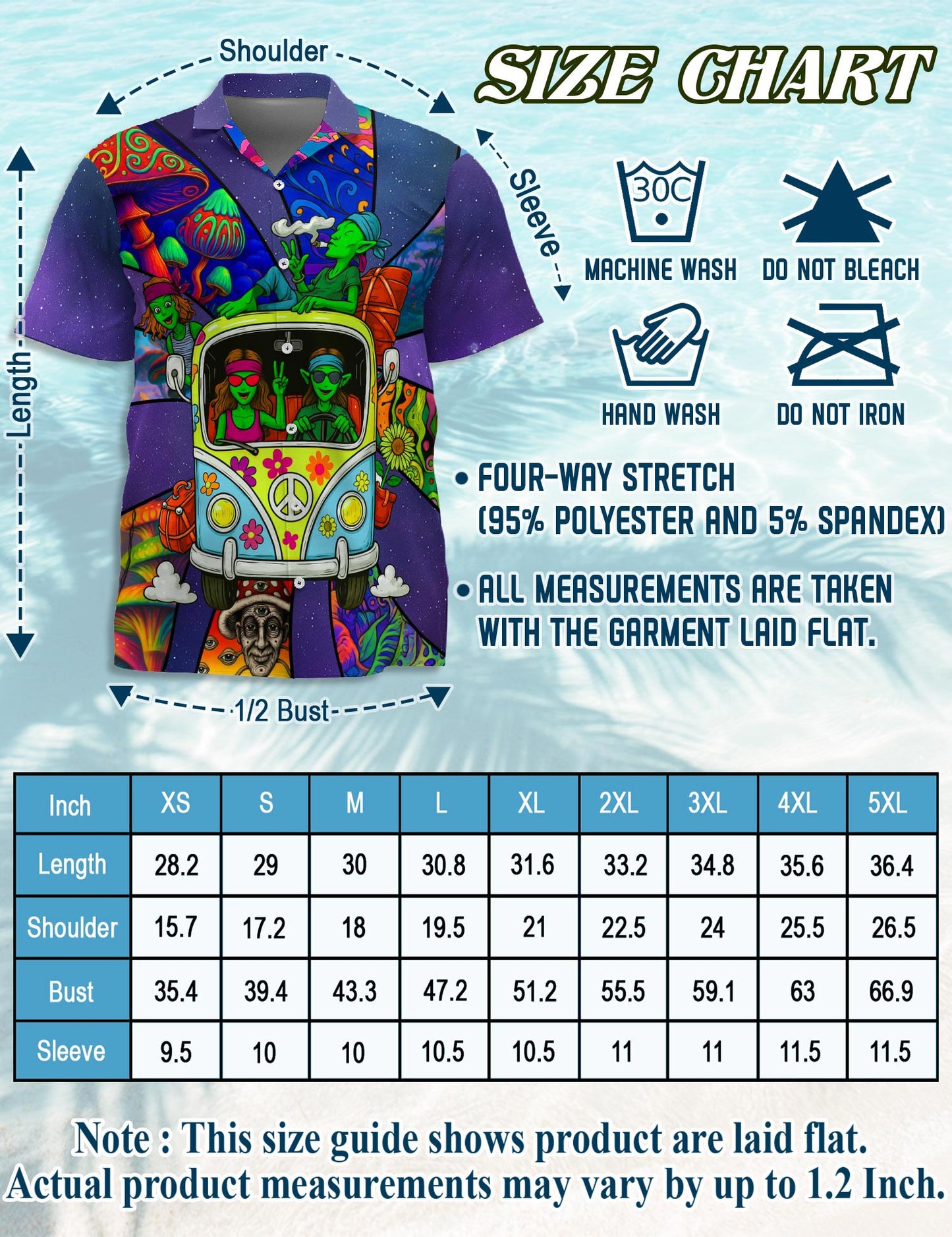 Netecom Funky Hippie Alien Hawaiian Shirt for Men, Alien Lover Gifts, Tropical Button Down Summer Aloha Beach Shirts, S-5XL