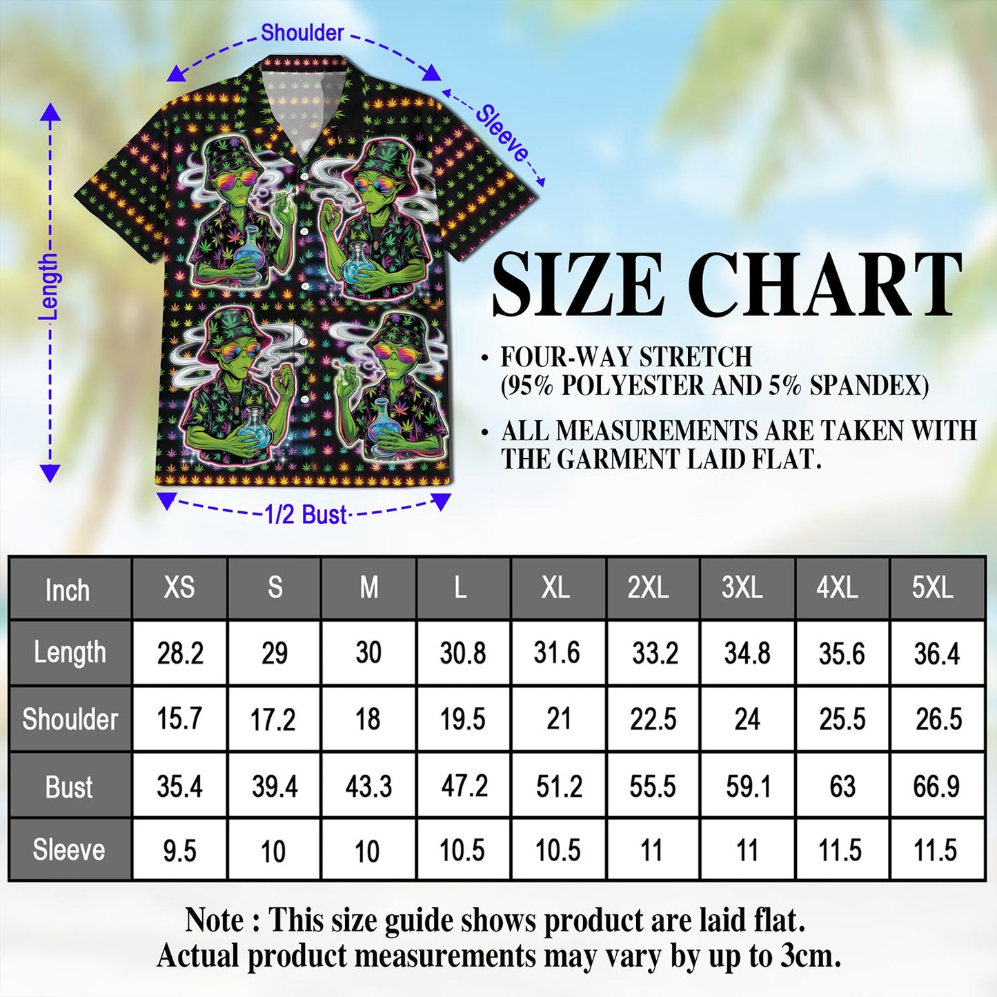 Netecom Funny Alien Smoking Hawaiian Shirt for Men, Button Down Summer Beach Short Sleeve, Sizes S-5XL