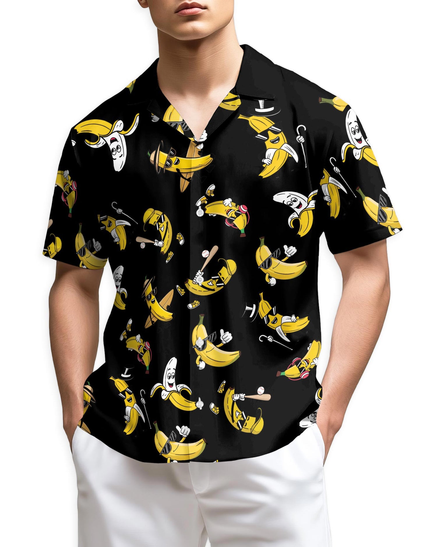 Netecom Funny Banana Hawaiian Shirt for Men