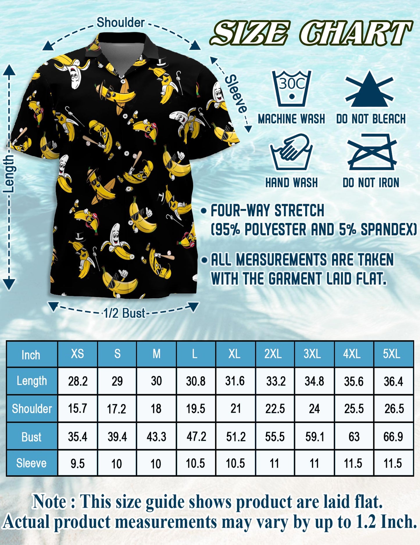Netecom Funny Banana Hawaiian Shirt for Men, Banana Lover Gift, Button Down Summer Beach Short Sleeve, S-5XL