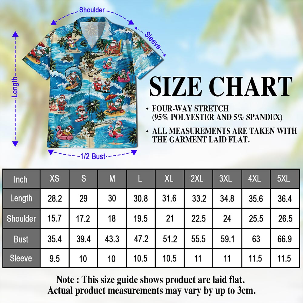 Netecom Funny Santa Claus Surfing Dolphin Hawaiian Shirt for Men, Tropical Style, Button Down Summer Beach Short Sleeve, S-5XL