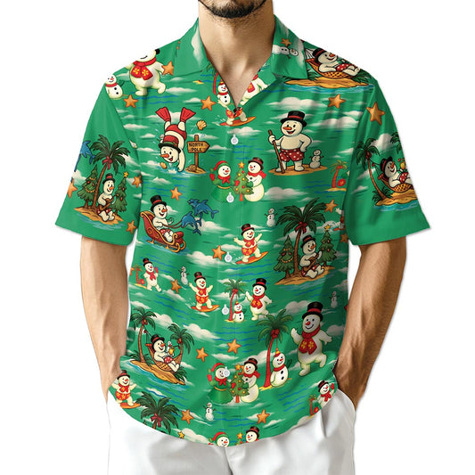 Netecom Funny Santa Claus Surfing Hawaiian Shirt for Men Women
