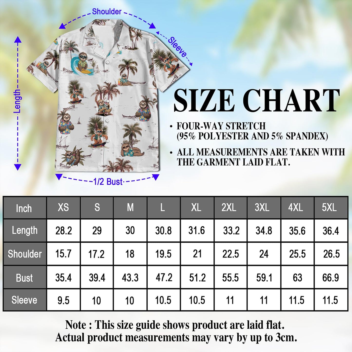 Netecom Funny Sloth Pattern Hawaiian Shirt for Men, Retro Style, Button Down Summer Beach Short Sleeve, S-5XL