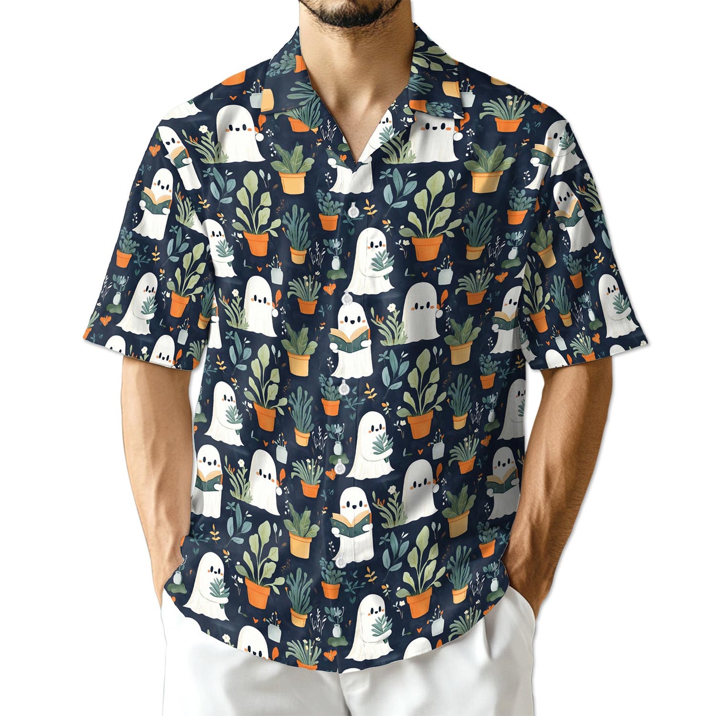 Netecom Ghost in Greenhouse Hawaiian Shirt for Men