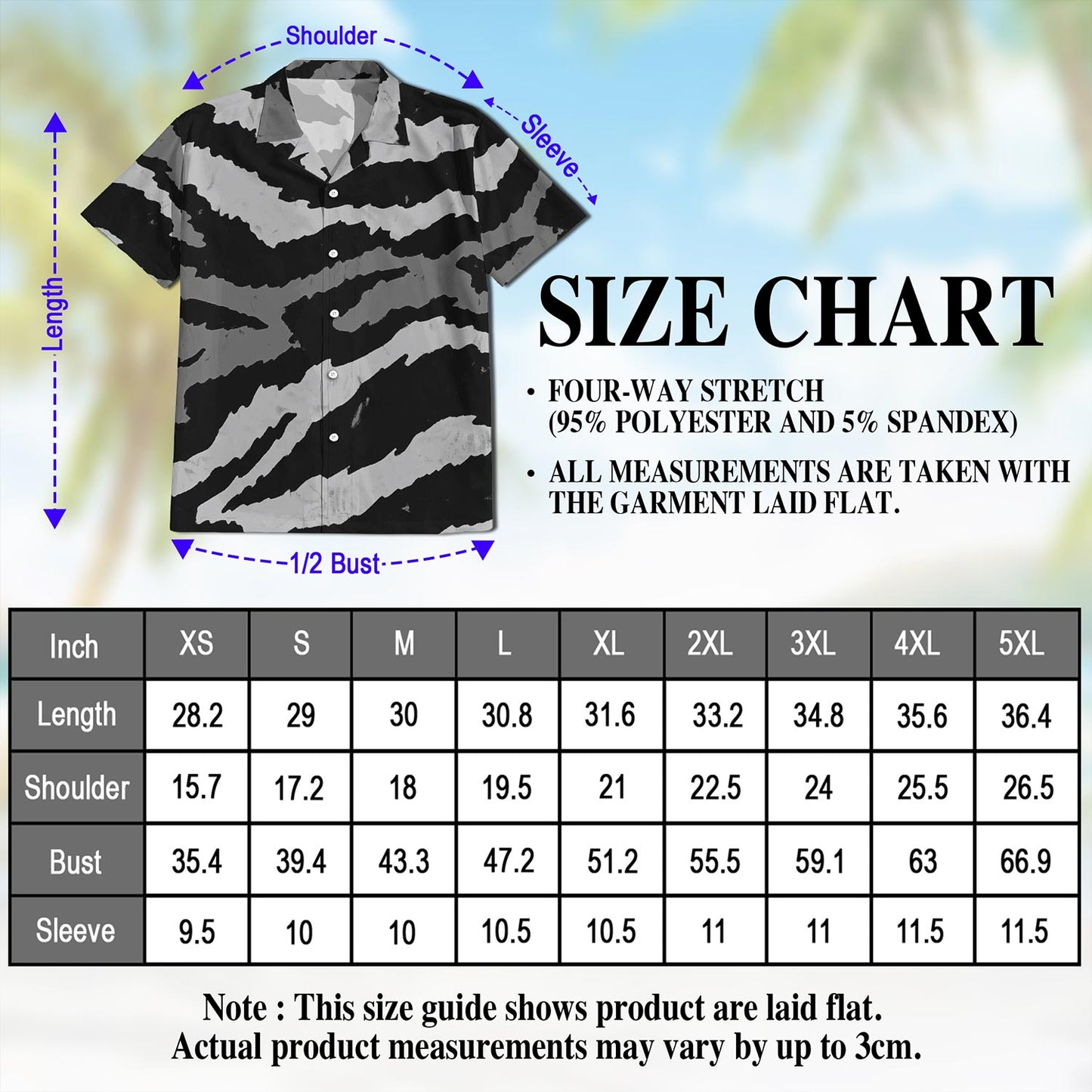 Netecom Grey Tiger Stripe Camouflage Hawaiian Shirt for Men, Vintage Style, Button Down Summer Beach Short Sleeve, S-5XL