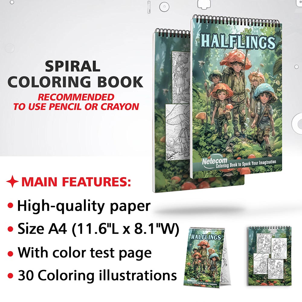 Netecom Halflings Coloring Sheets for Adults