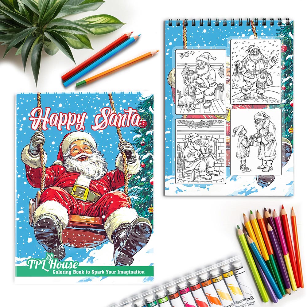 Netecom Happy Santa Spiral Coloring Book for Adult