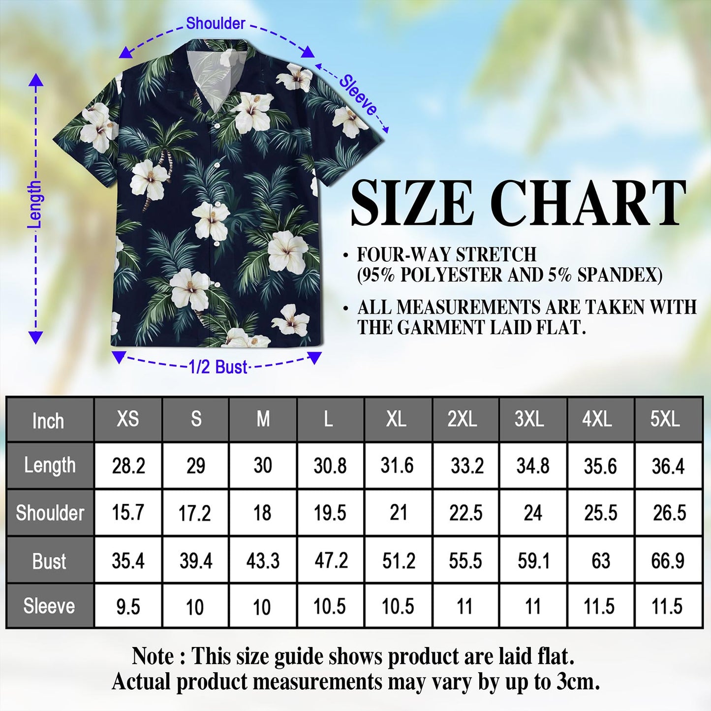 Netecom Hibiscus Island Hawaiian Shirt for Men, Tropical Style, Button Down Summer Beach Short Sleeve, S-5XL