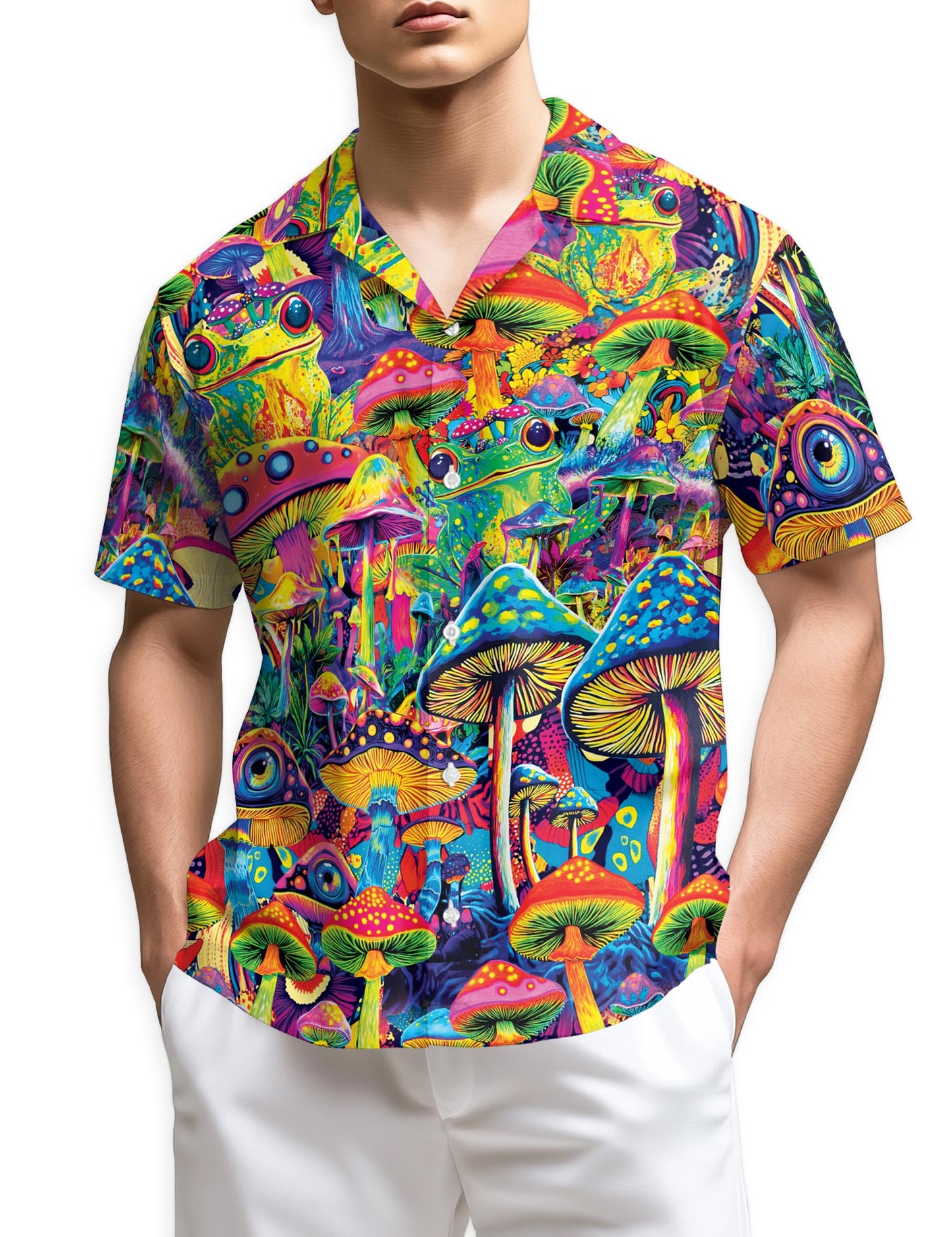 Netecom Hippie Mushroom Hawaiian Shirt for Men