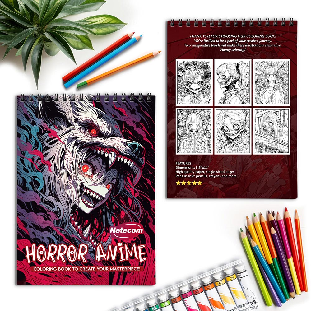 Netecom Horror Anime Spiral Coloring Book for Adults