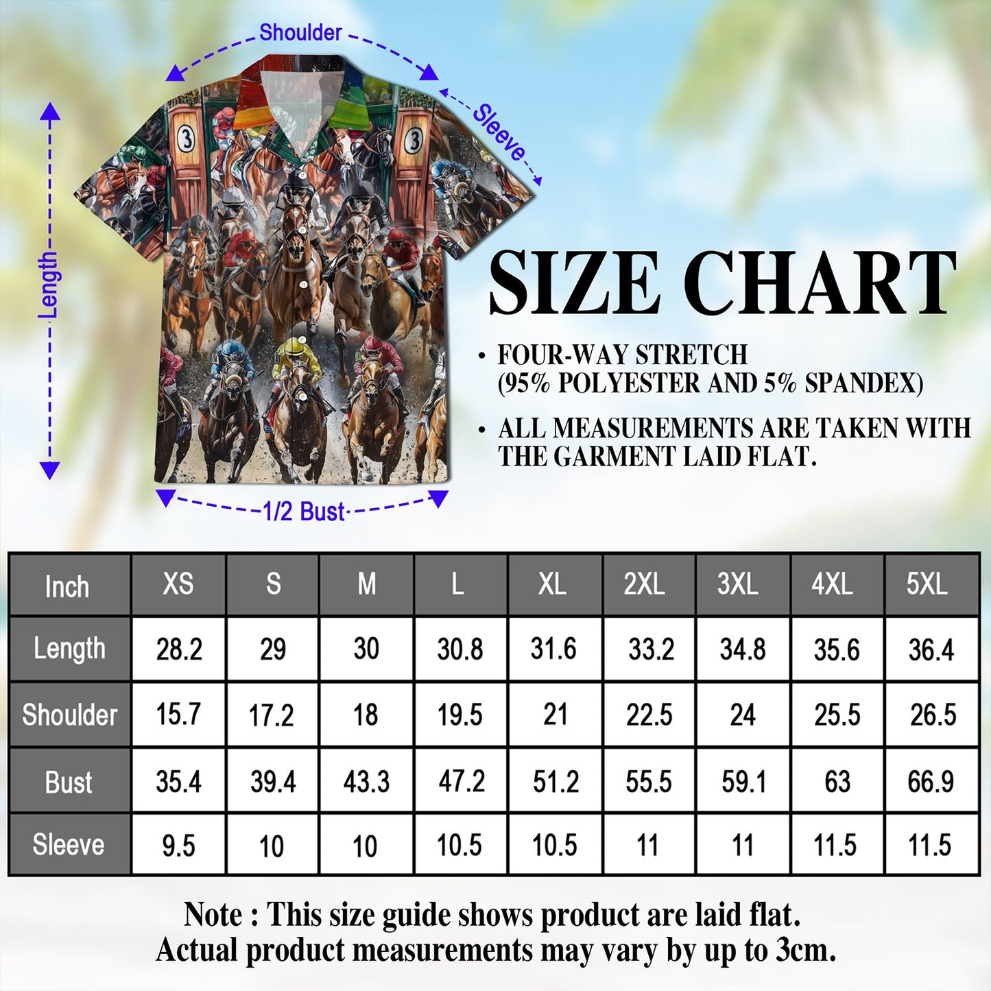 Netecom Horses Racing Hawaiian Shirt for Men, Equestrian Style, Button Down Summer Beach Short Sleeve, S-5XL