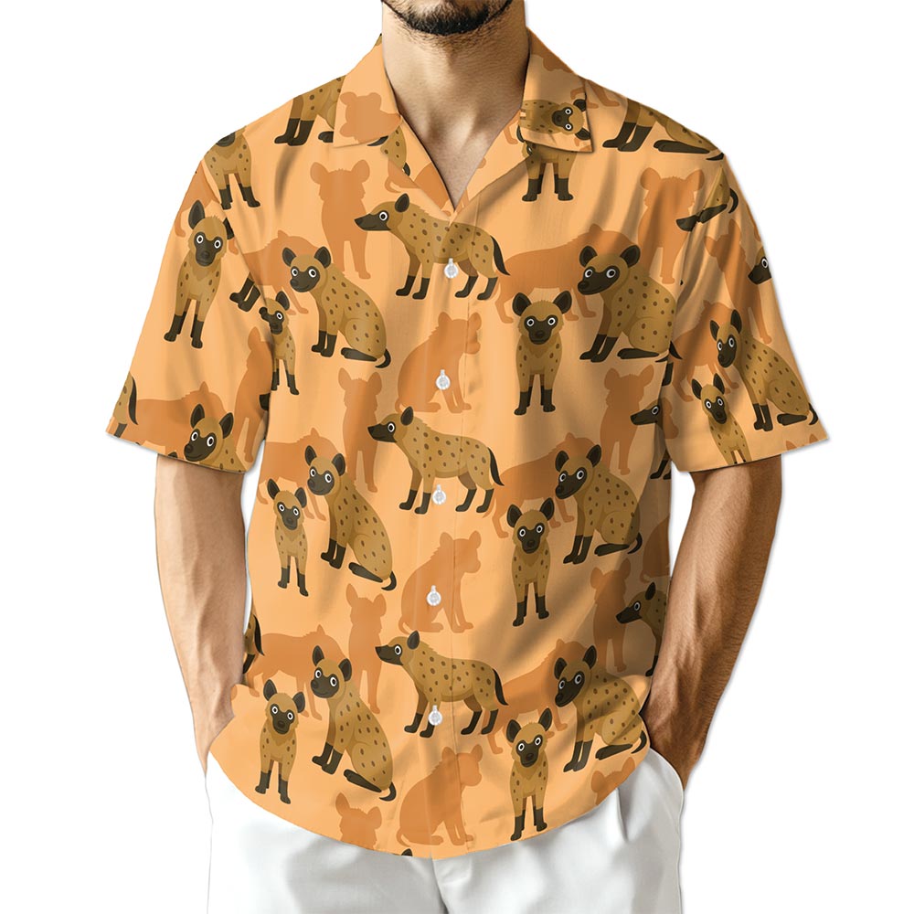 Netecom Hyena Pattern Hawaiian Shirt for Men
