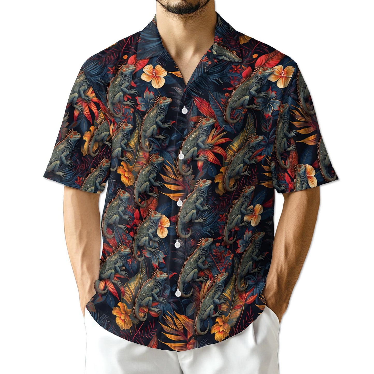 Netecom Iguanas Hawaiian Shirt for Men