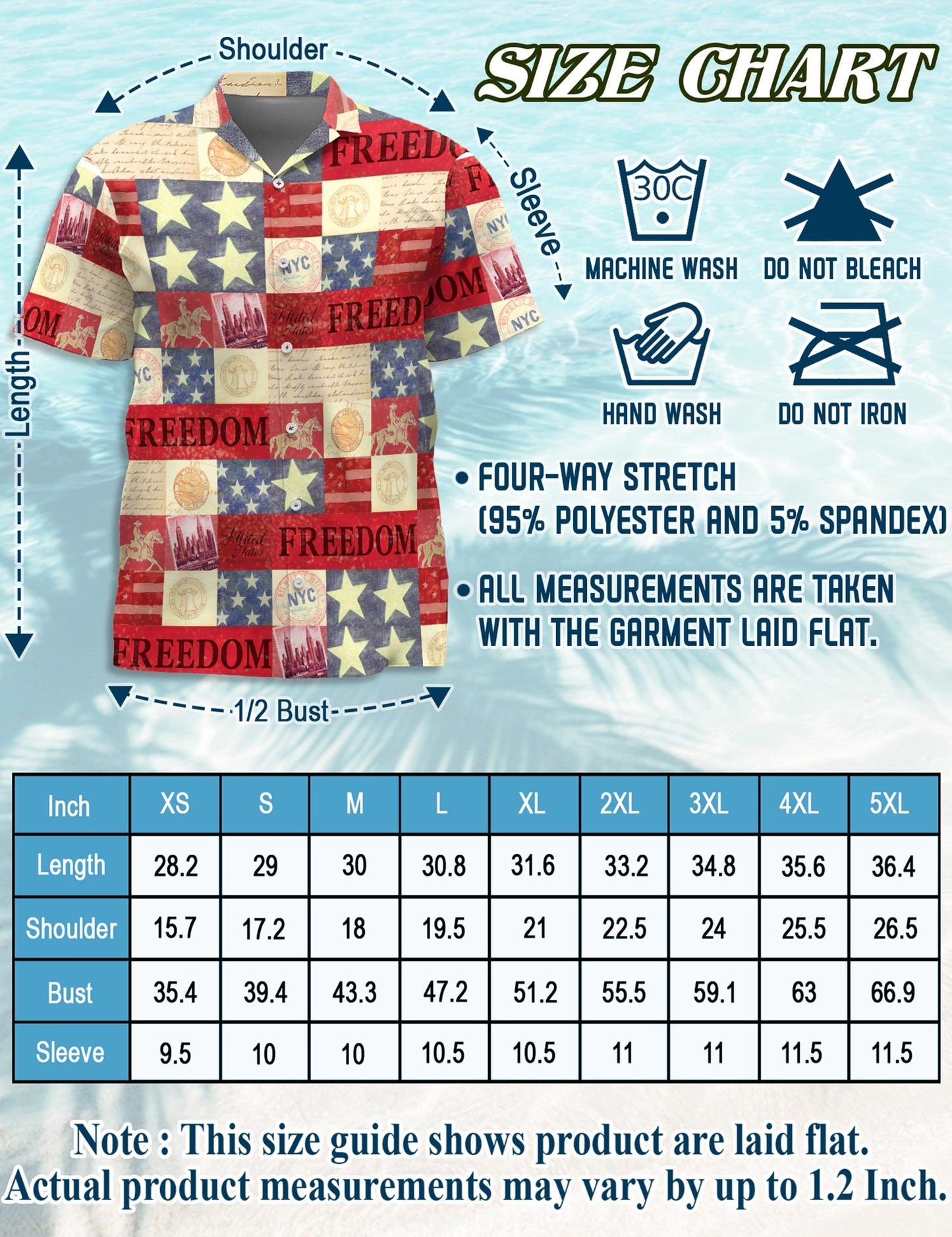 Netecom Independence Day Hawaiian Shirt for Men, Patriotic US Flag Style, Button Down Summer Beach Short Sleeve, S-5XL
