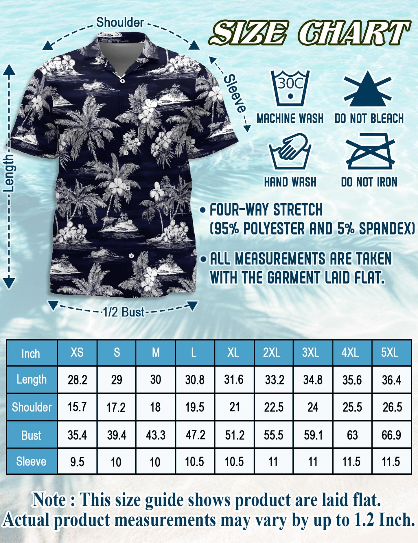 Netecom Island Hawaiian Shirt for Men, Tropical Style, Button Down Summer Beach Short Sleeve, S-5XL