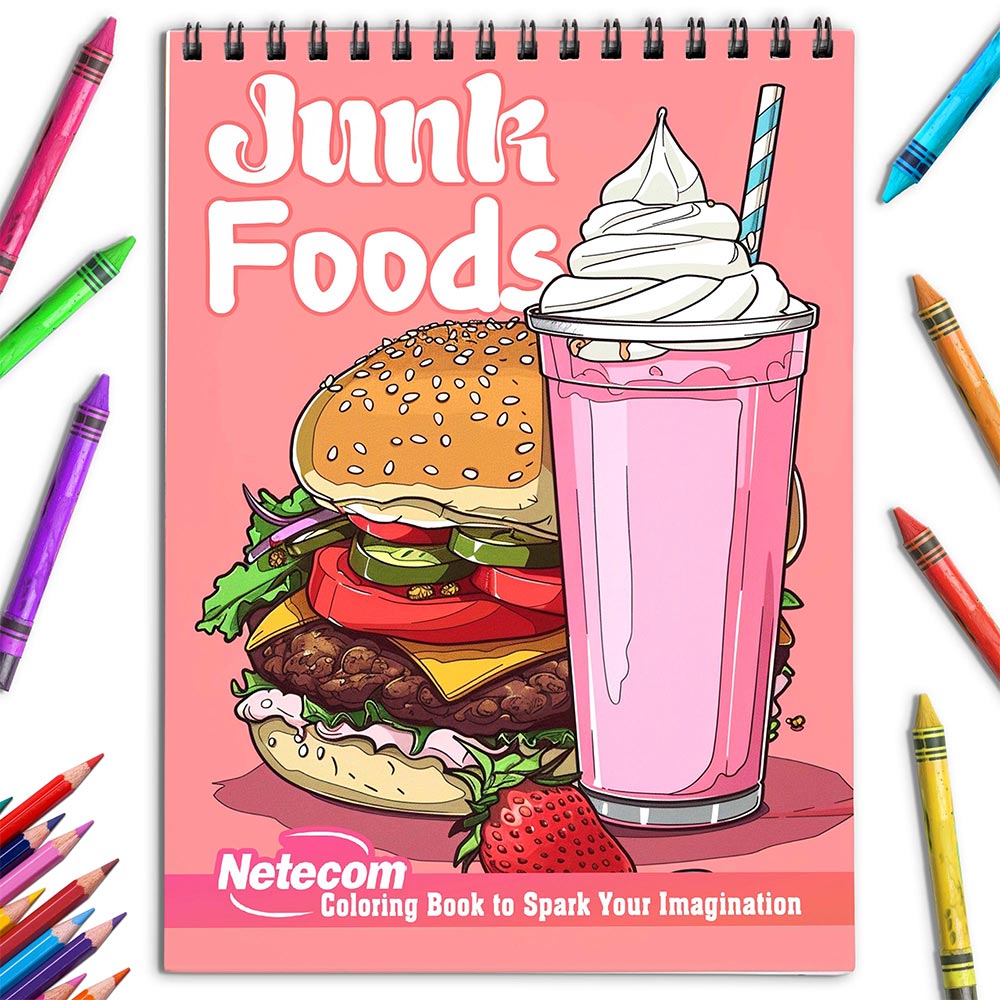 Netecom Junk Foods Coloring Book for Adults