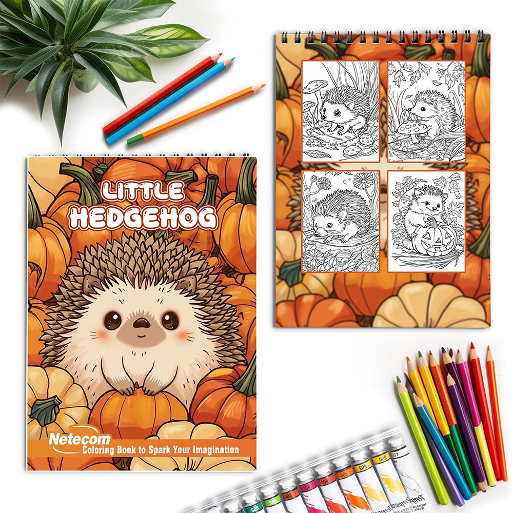 Netecom Little Hedgehog Spiral Coloring Book for Adults