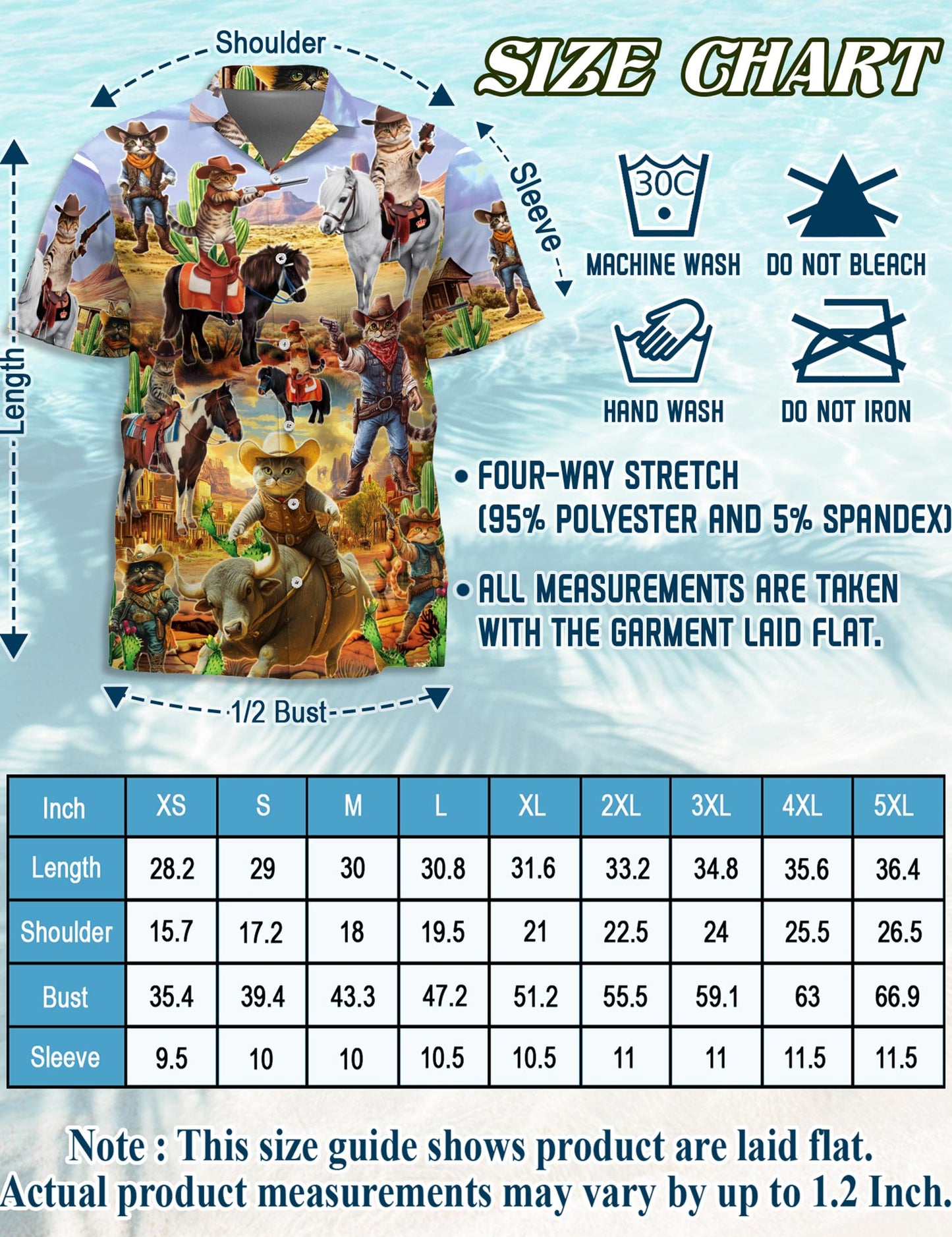Netecom Meowdy Cowboy Cat Hawaiian Shirt for Men, Western Funny Style, Button Down Summer Beach Short Sleeve, S-5XL
