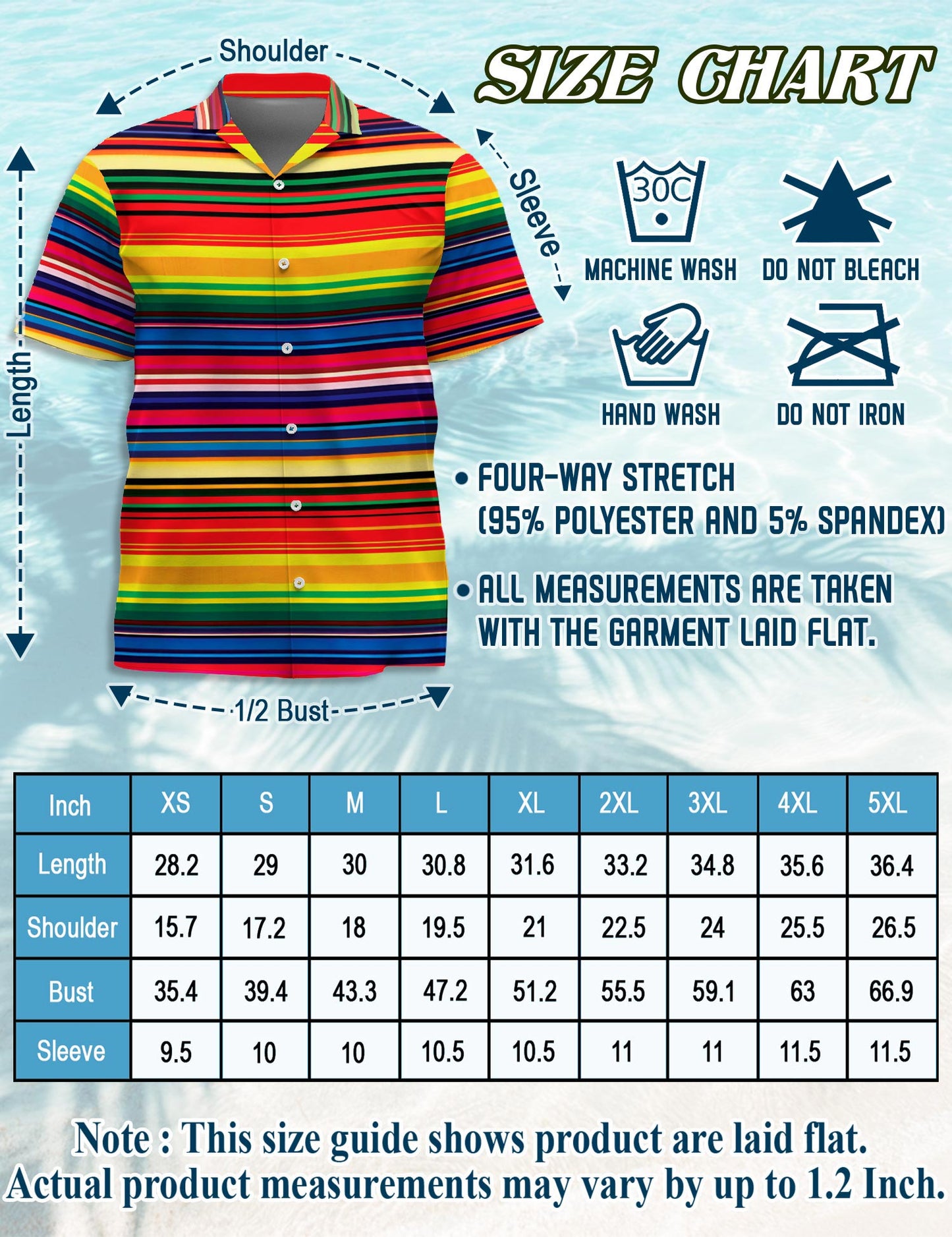 Netecom Mexican Serape Blanket Pattern Hawaiian Shirt for Men, Button Down Summer Beach Short Sleeve, Retro Vintage, Sizes S-5XL