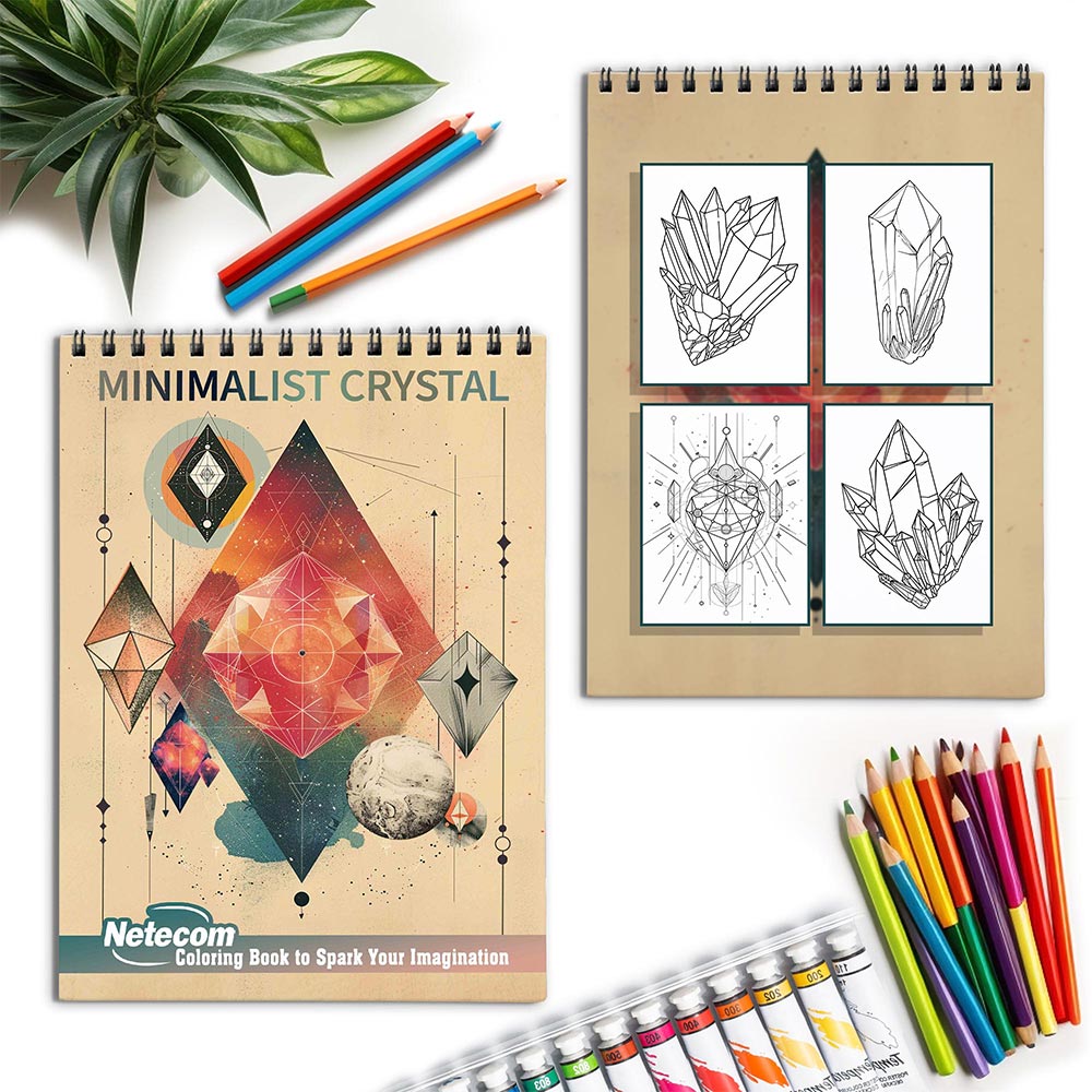 Netecom Minimalist Crystal Spiral Coloring Book for Adults