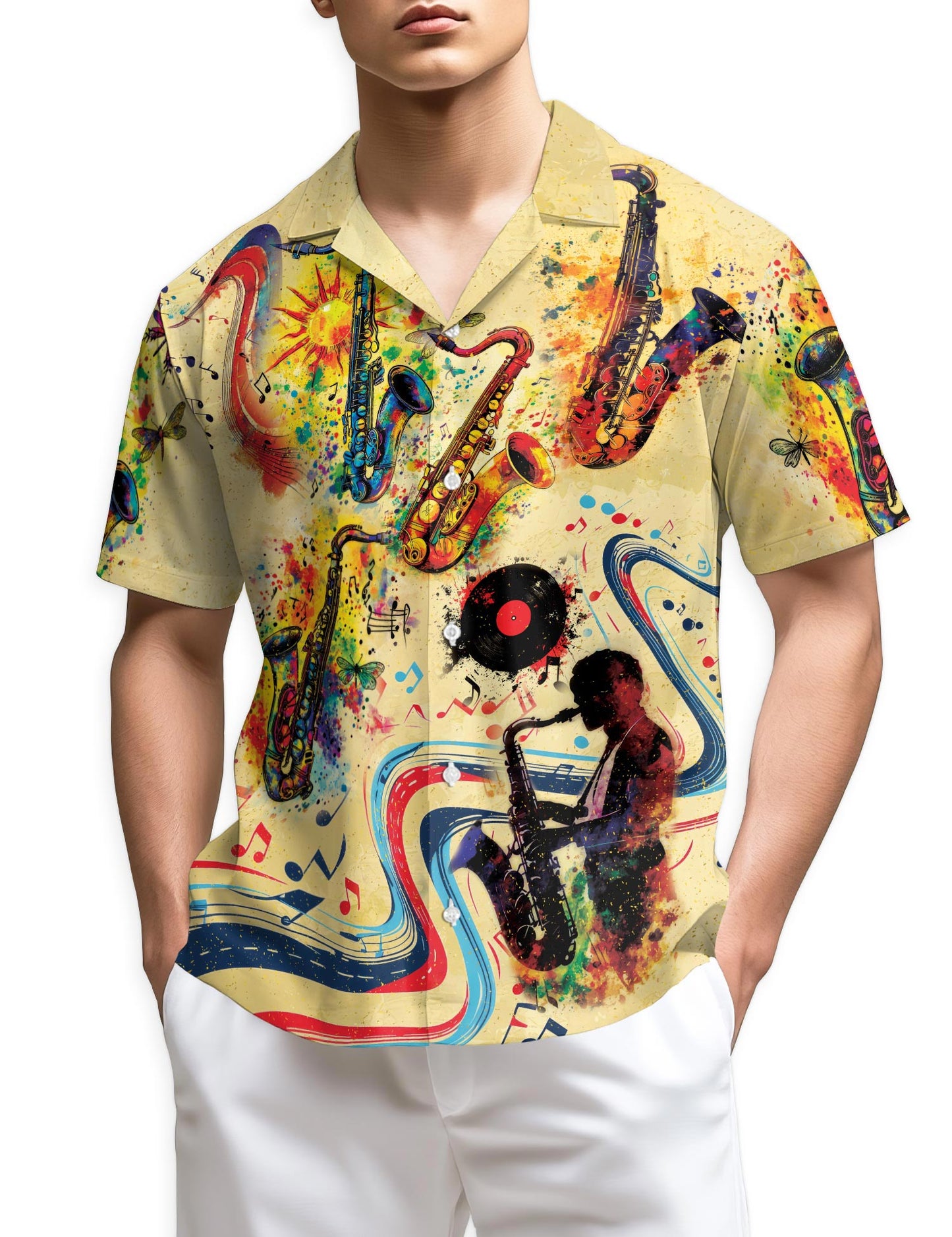 Netecom Music Saxophone Is My Life Hawaiian Shirt for Men