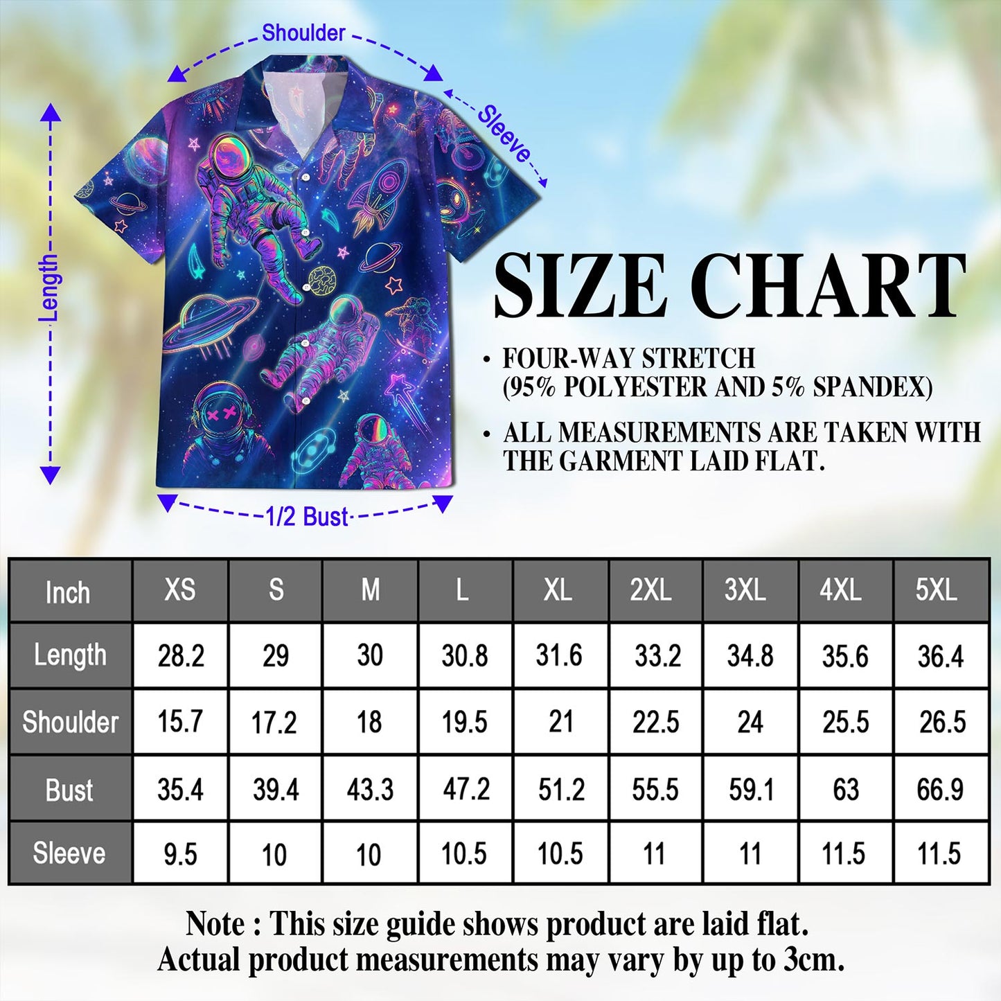 Netecom Neon Astronauts Planets Hawaiian Shirt for Men, Astronaut Science Space Button Down Summer Beach Short Sleeve, S-5XL