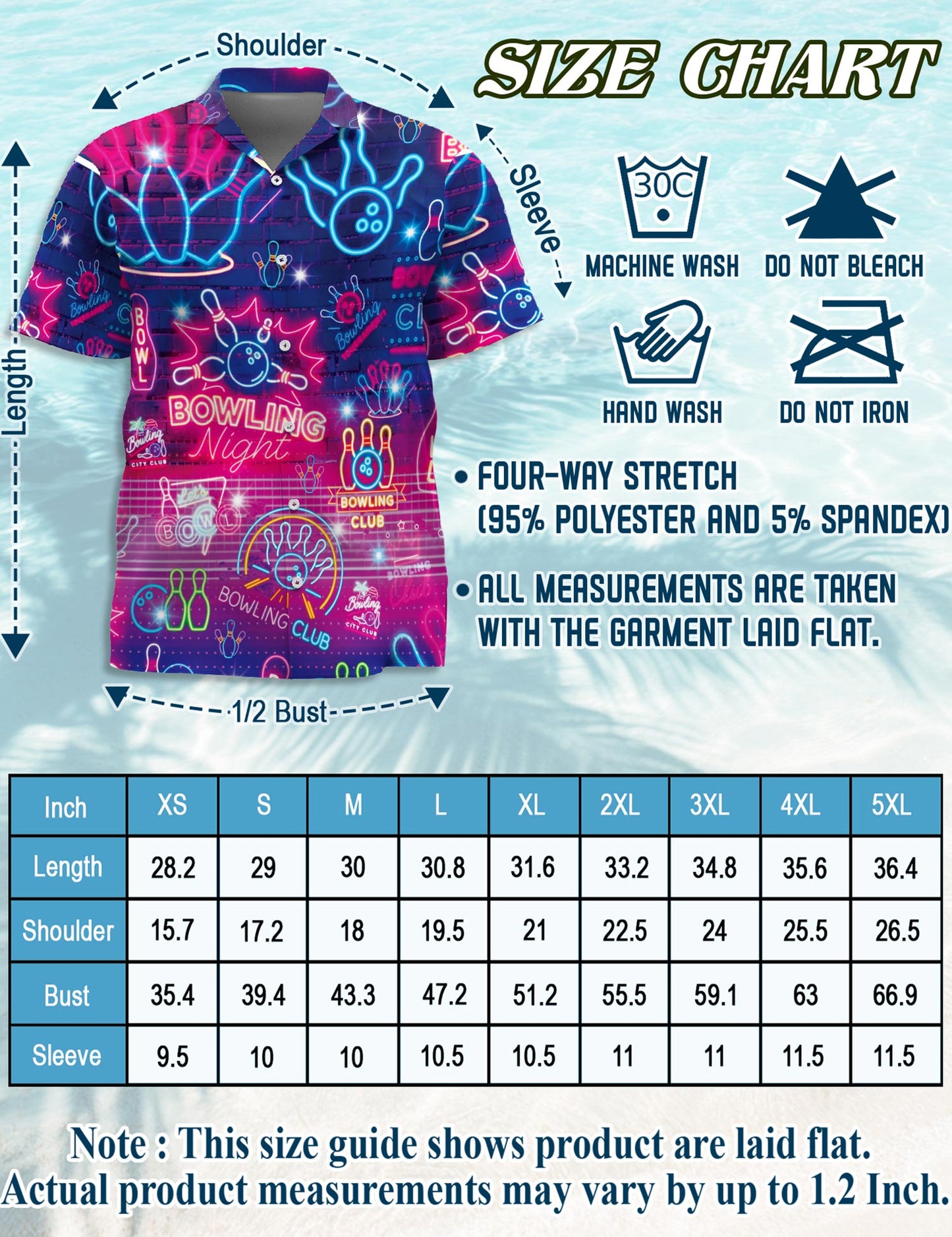 Netecom Neon Bowling Club Hawaiian Shirt for Men, Bowler Lover Gift, Sport Button Down Summer Beach Short Sleeve Shirts, S-5XL
