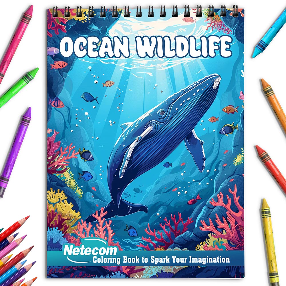 Netecom Ocean Wildlife Coloring Book for Adults