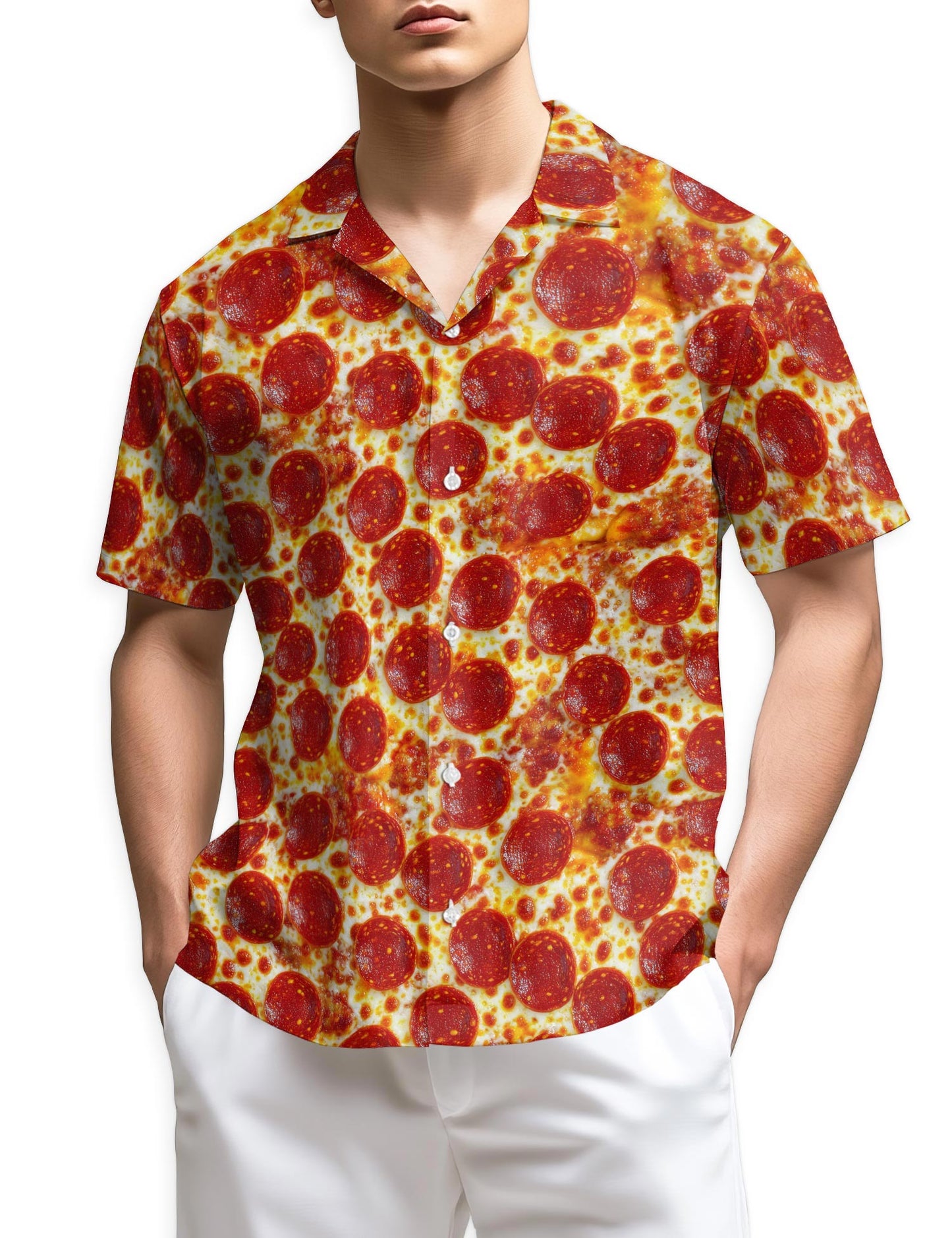 Netecom Pepperoni Pizza Hawaiian Shirt for Men