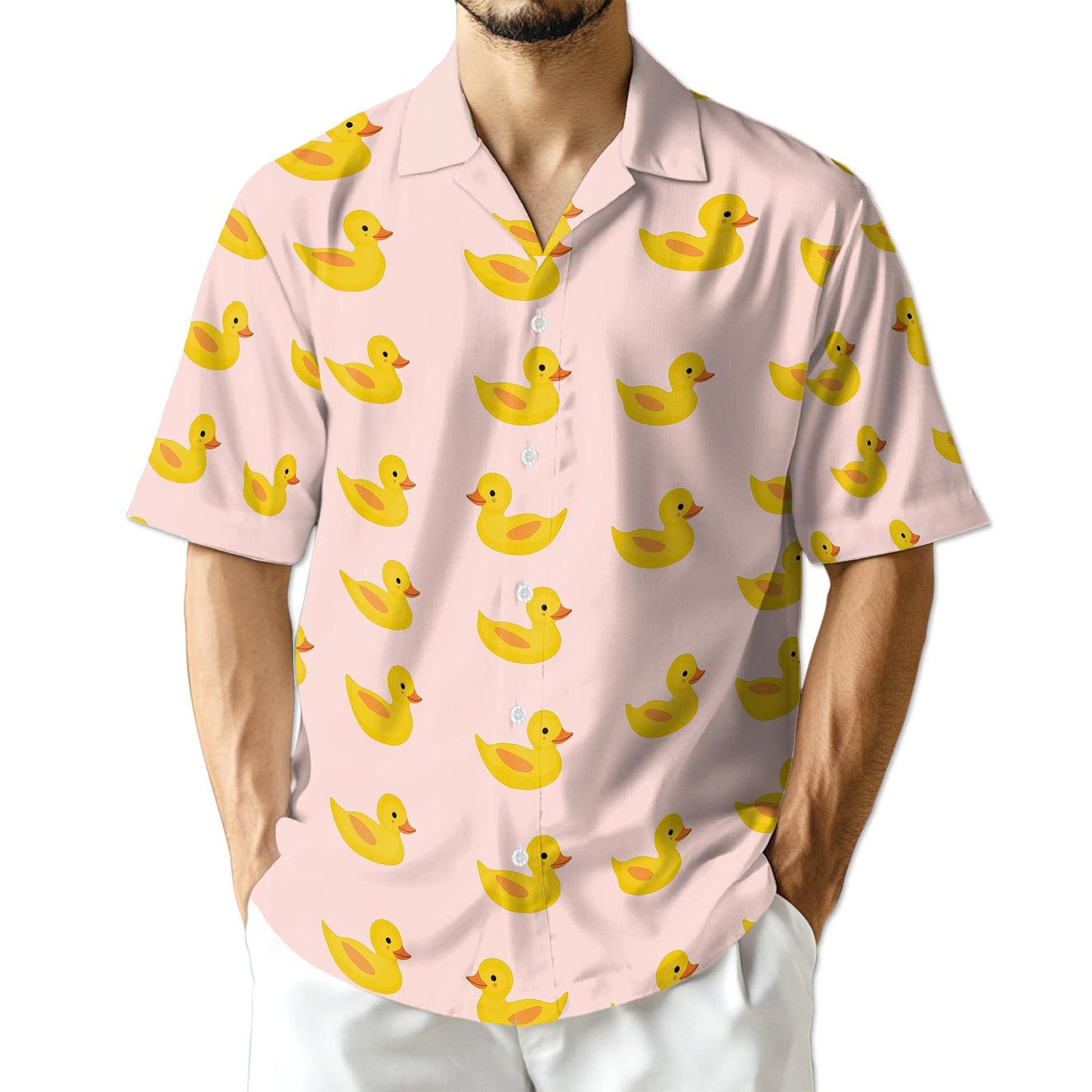 Netecom Pink Duck Hawaiian Shirt for Men