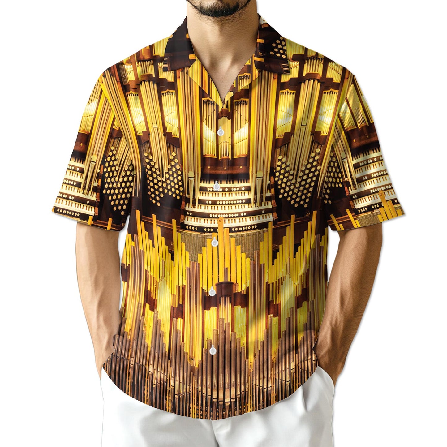 Netecom Pipe Organ Music In Church Hawaiian Shirt for Men