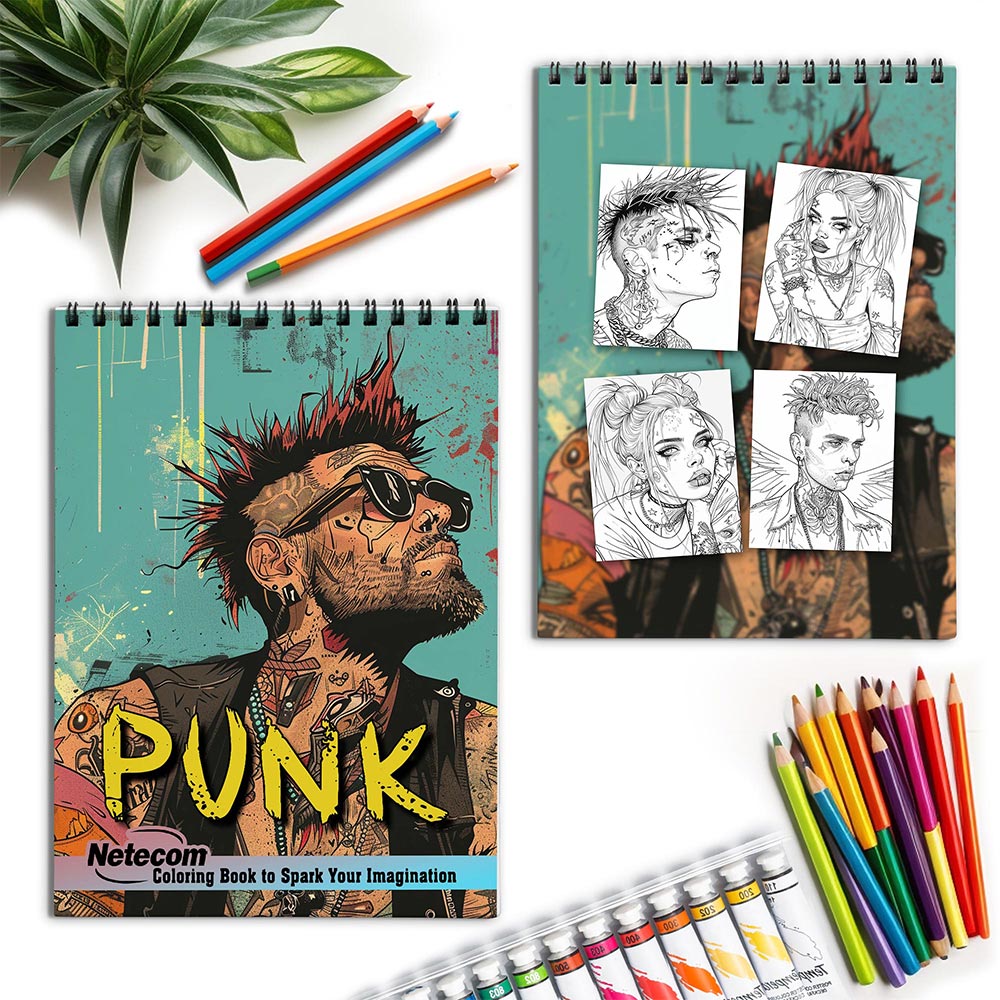 Netecom Punk Spiral Coloring Book for Adults