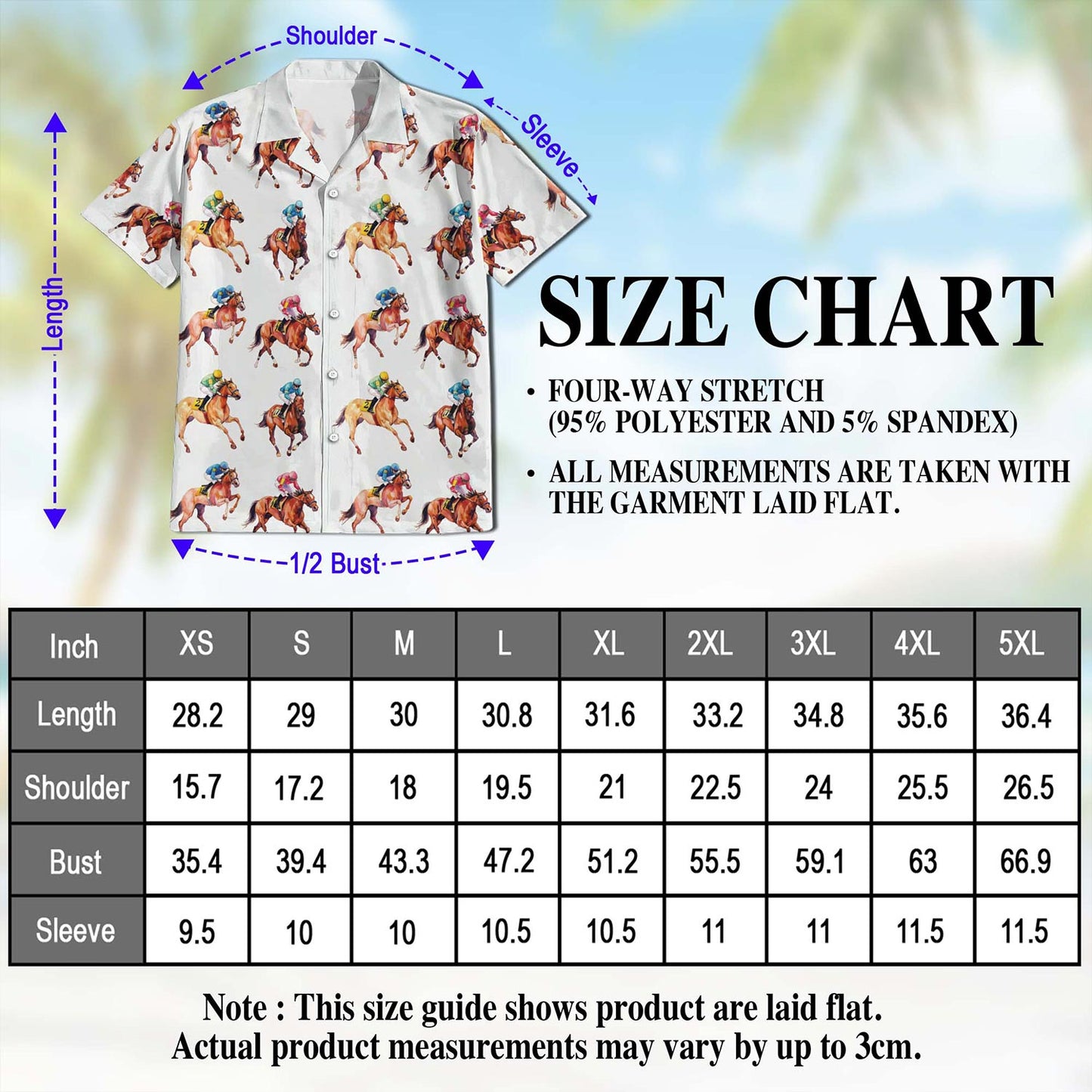 Netecom Racehorses Pattern Hawaiian Shirt for Men, Retro Style, Button Down Summer Beach Short Sleeve, S-5XL