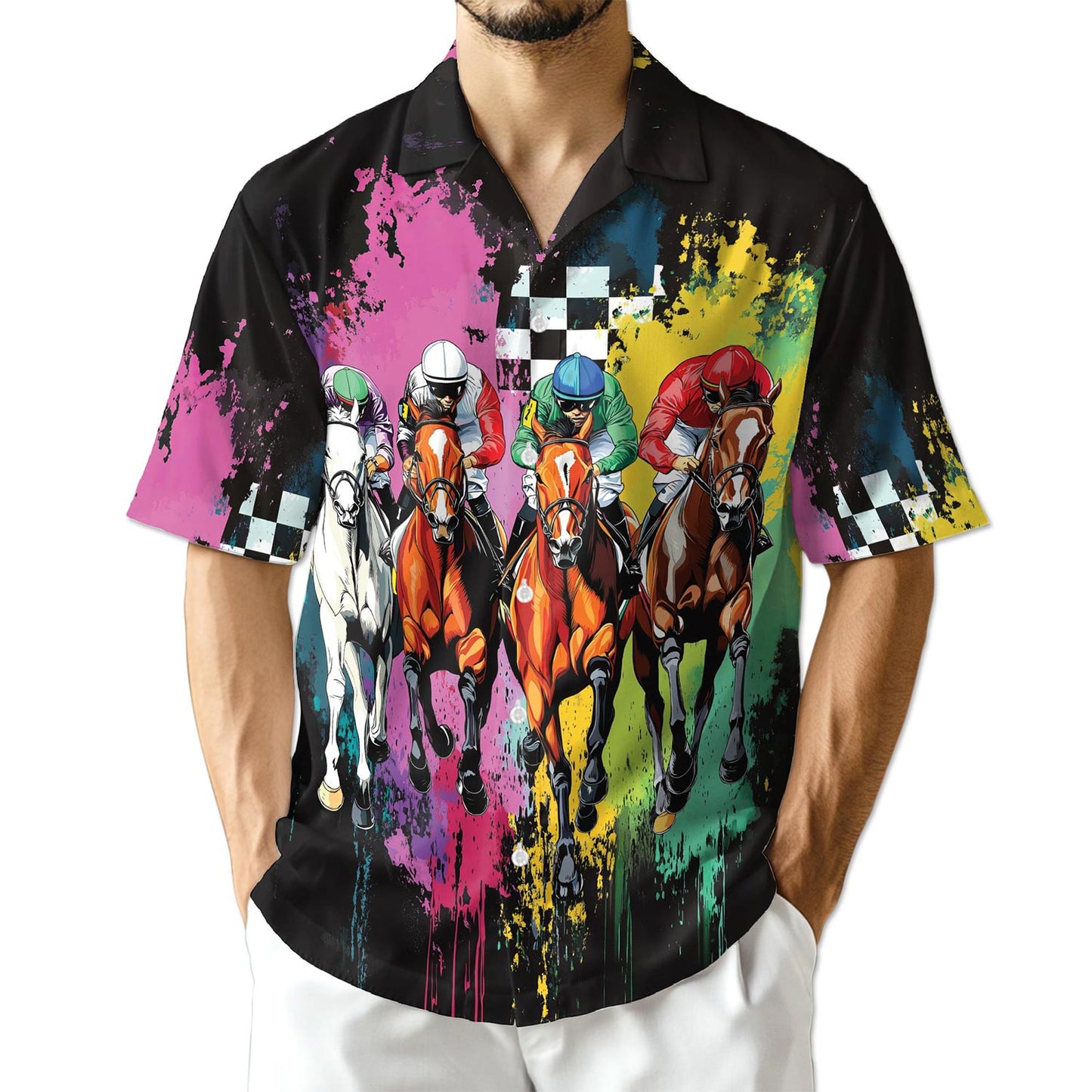 Netecom Racing Horse Hawaiian Shirt for Men