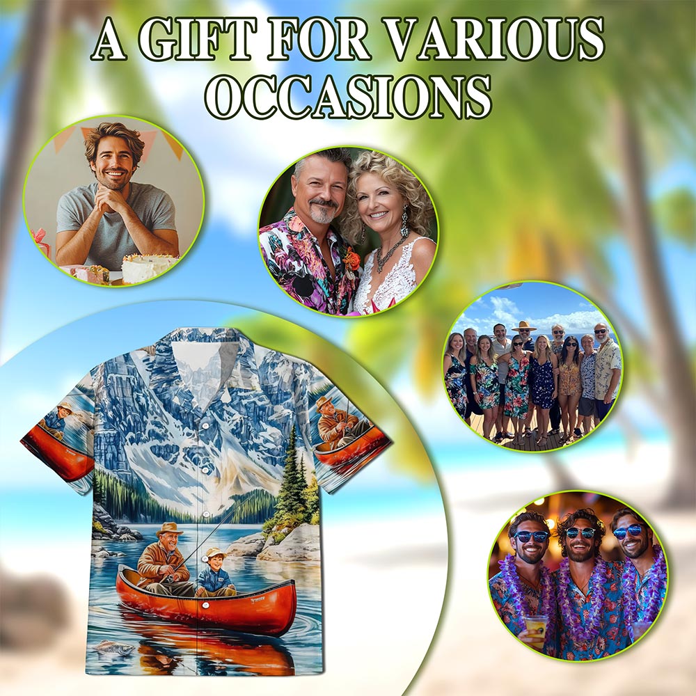Netecom Retired Fishing Hawaiian Shirt for Men, Fisherman, Retirement Gifts, Button Down Summer Beach Short Sleeve, Sizes S-5XL