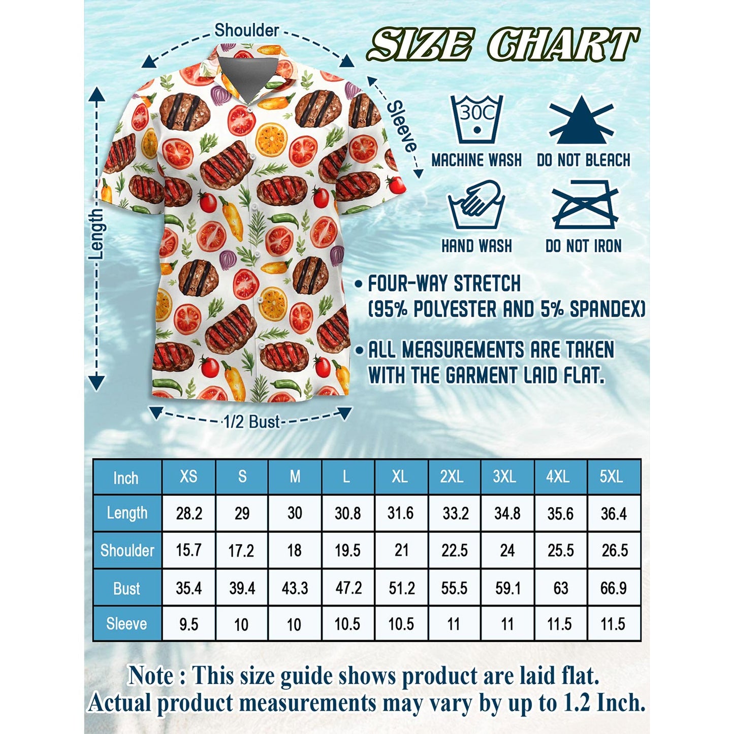 Netecom Retro BBQ Hawaiian Shirt for Men, Vintage Style, Button Down Summer Beach Short Sleeve, S-5XL