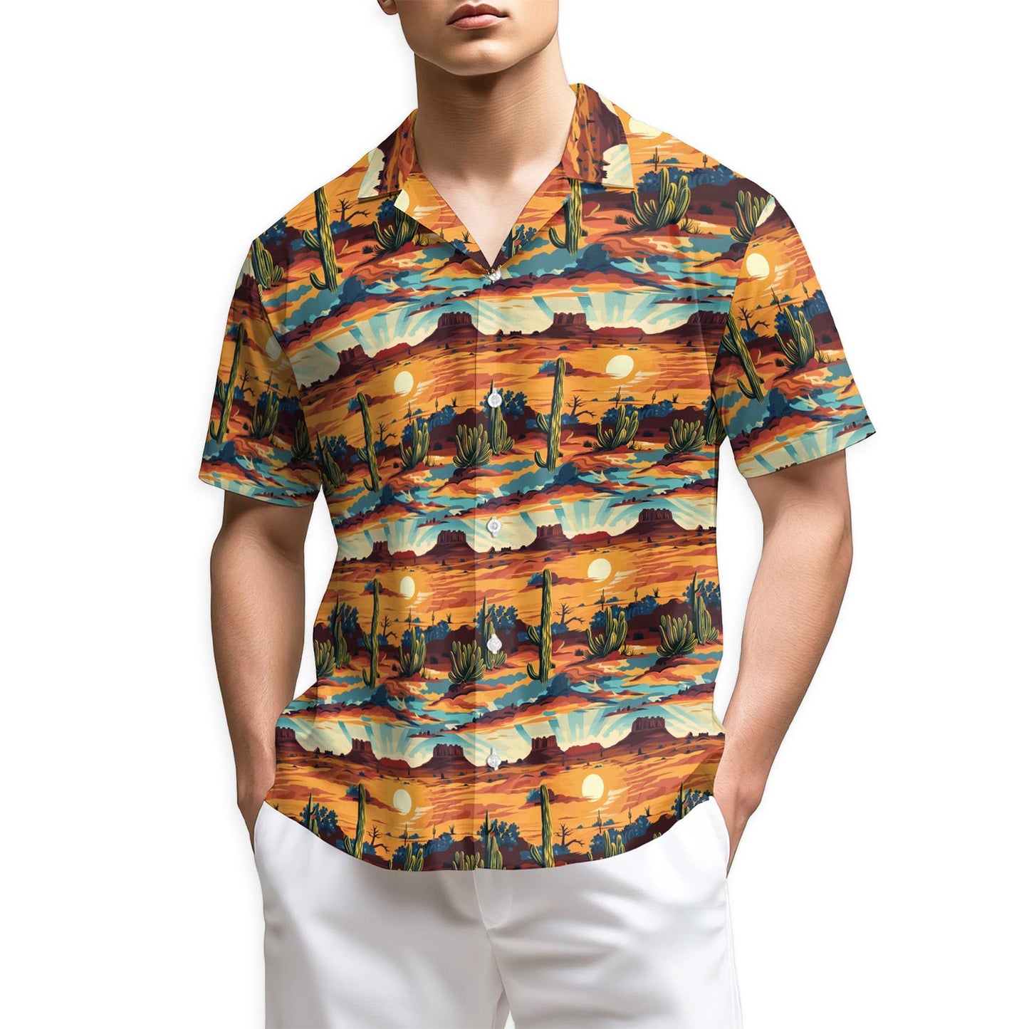 Netecom Retro Desert Hawaiian Shirt for Men
