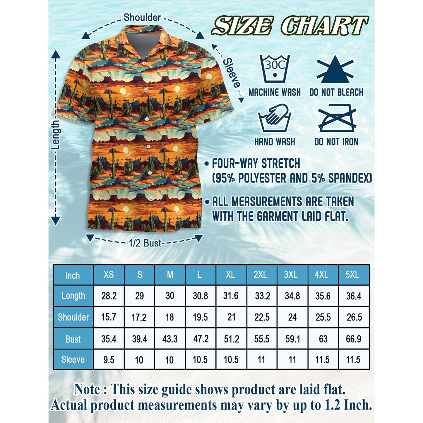 Netecom Retro Desert Hawaiian Shirt for Men, Vintage Style, Button Down Summer Beach Short Sleeve, S-5XL